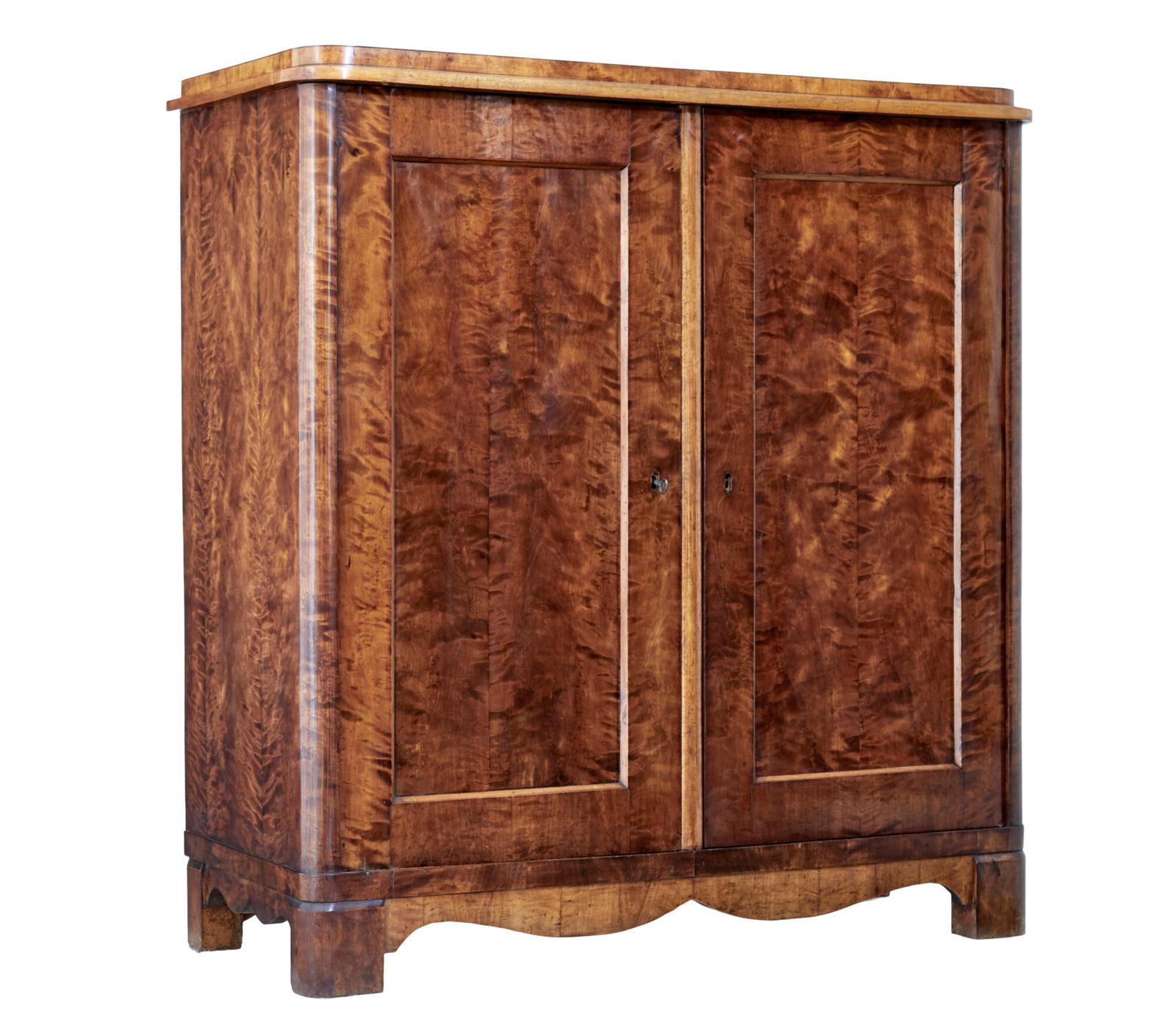 Mid 19th Century Swedish Birch Linen Cupboard (1 of 9)