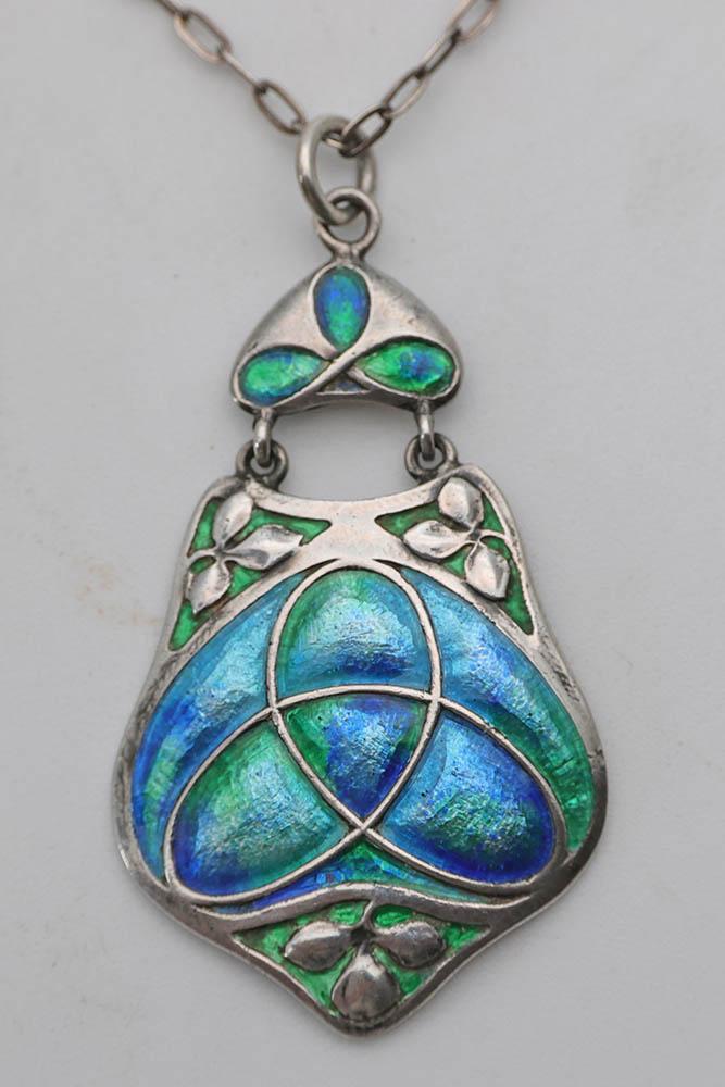 Art Nouveau Silver and Enamel Pendant Murrle Bennett (1 of 2)