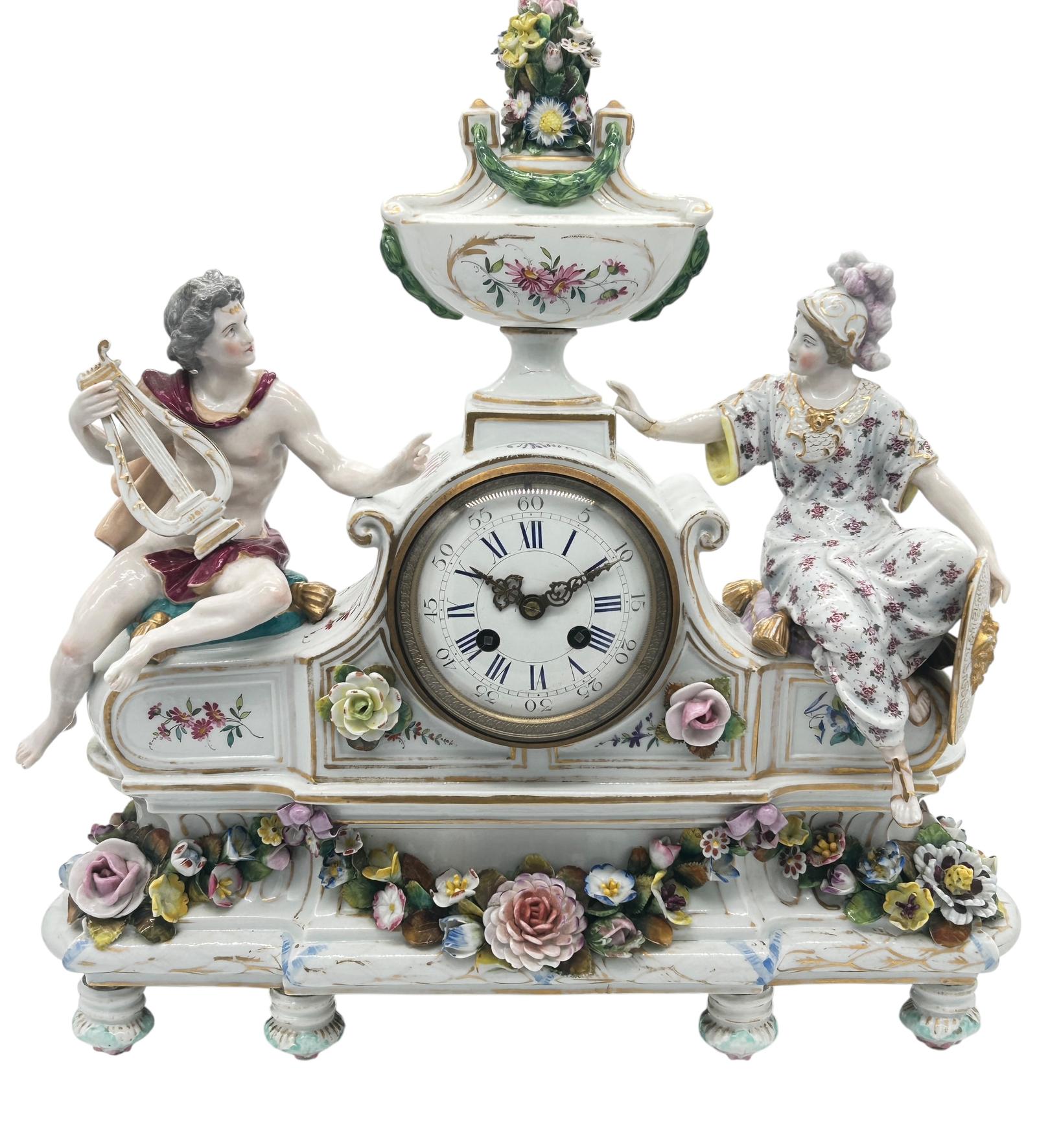 Fabulous Meissen Porcelain Figural Mantel Clock ca.1850 (1 of 18)