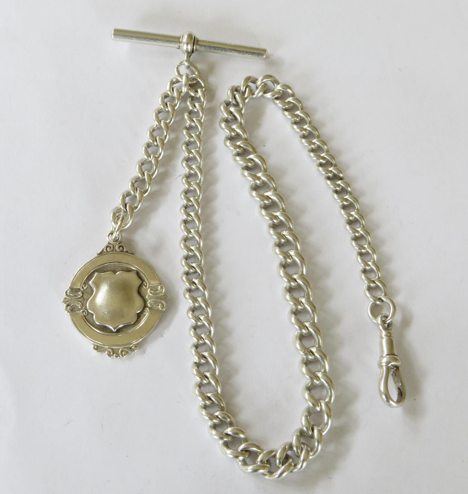 Antique Silver Watch Chain & Fob (1 of 3) Antique Silver Watch Chain & Fob (1 of 3)