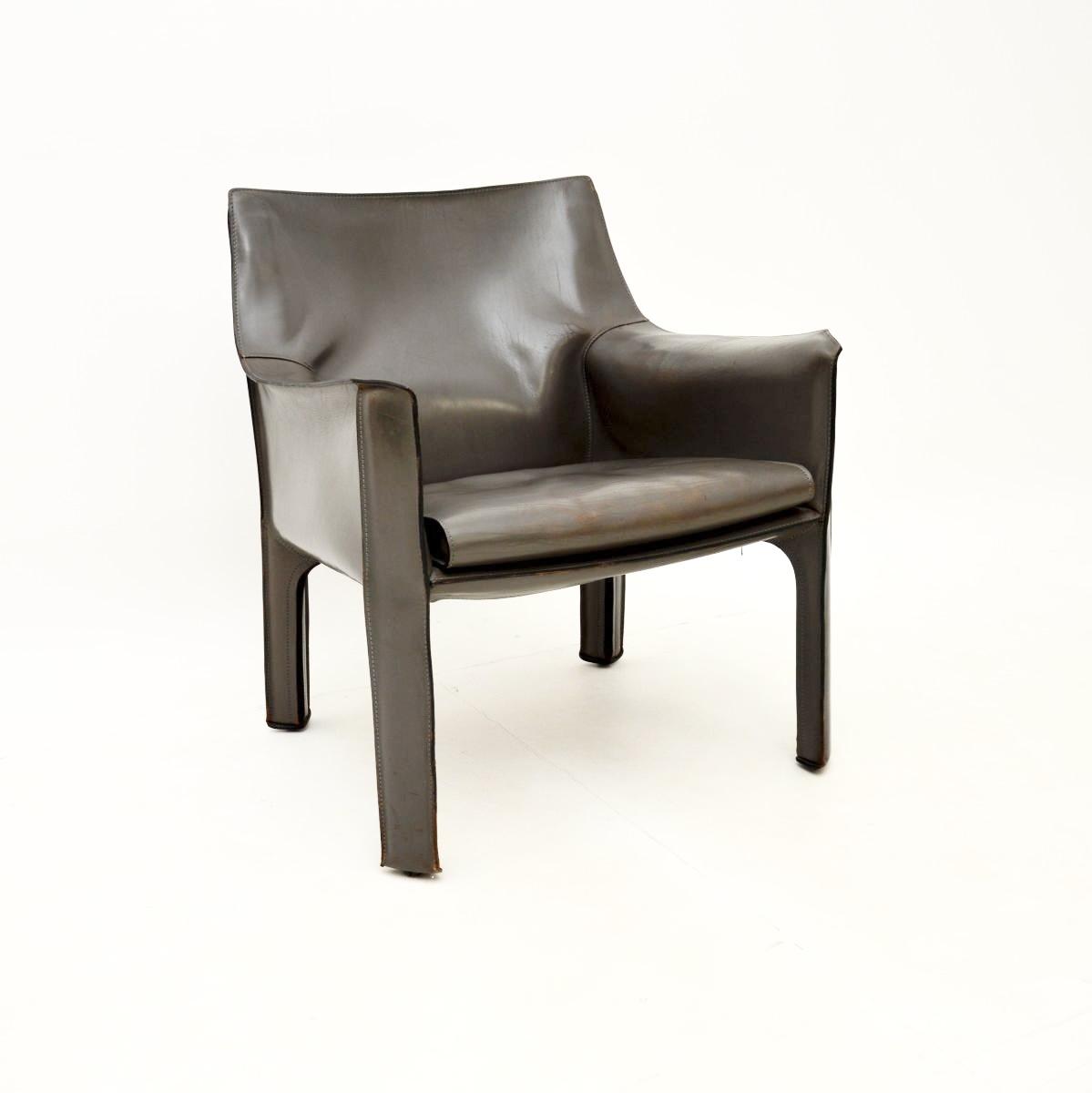 Vintage Italian Leather CAB Armchair by Mario Bellini (1 of 7)