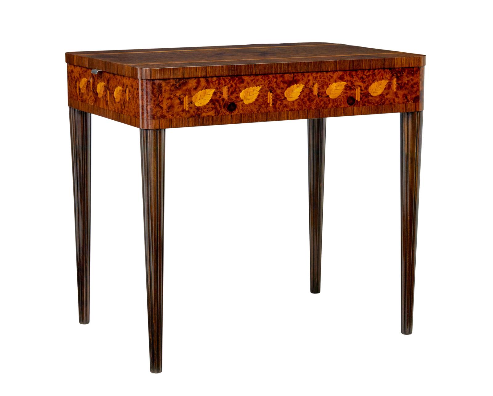 Mid Century Walnut & Birch Inlaid Metamorphic Work Table (1 of 10) Mid Century Walnut & Birch Inlaid Metamorphic Work Table (1 of 10)