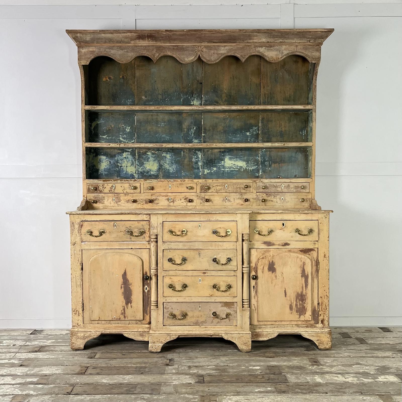 Large Victorian Painted Pine Kitchen Dresser (1 of 25)