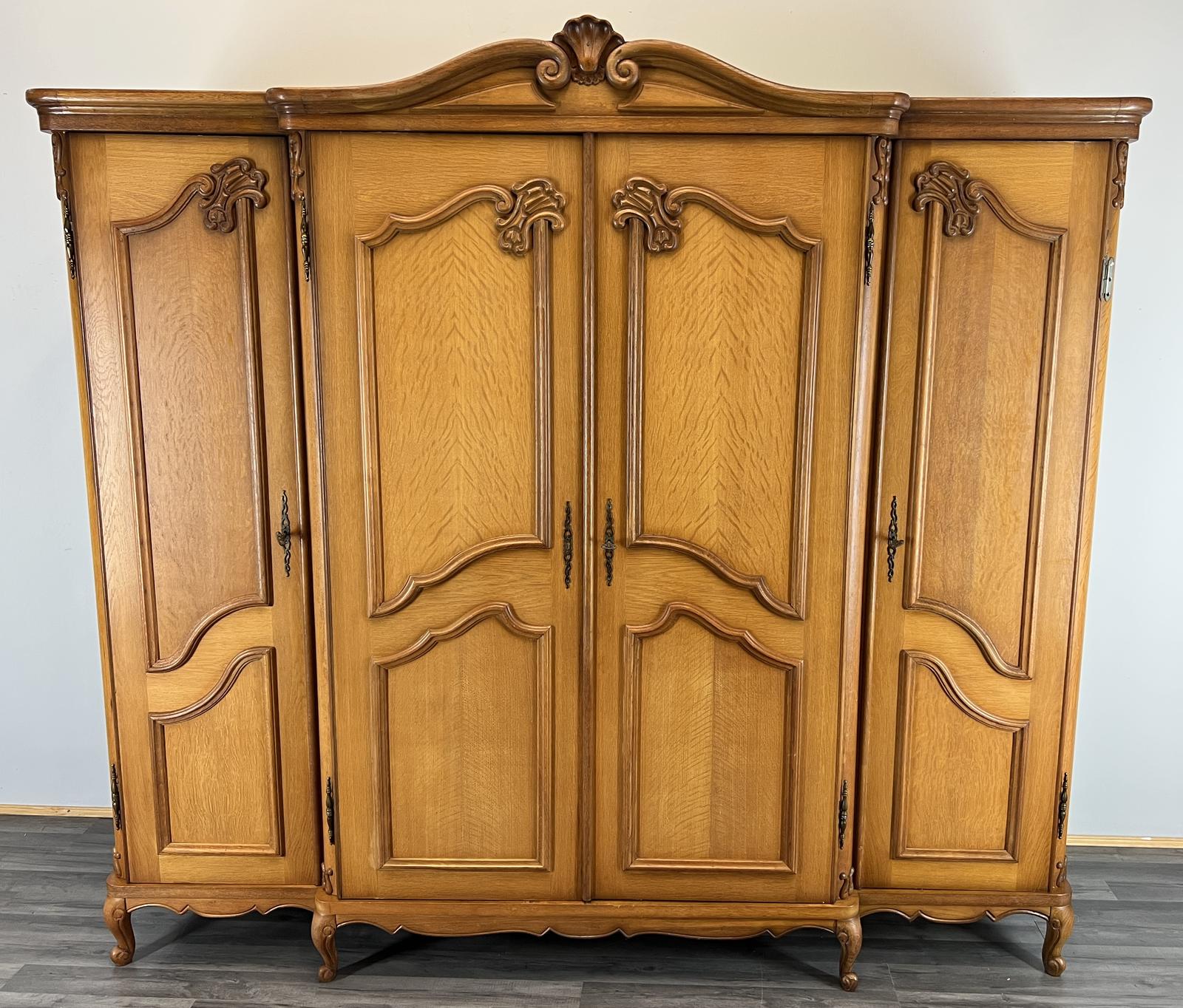 Wardrobe Vintage French Carved 4 Door Armoire Closet (1 of 10)