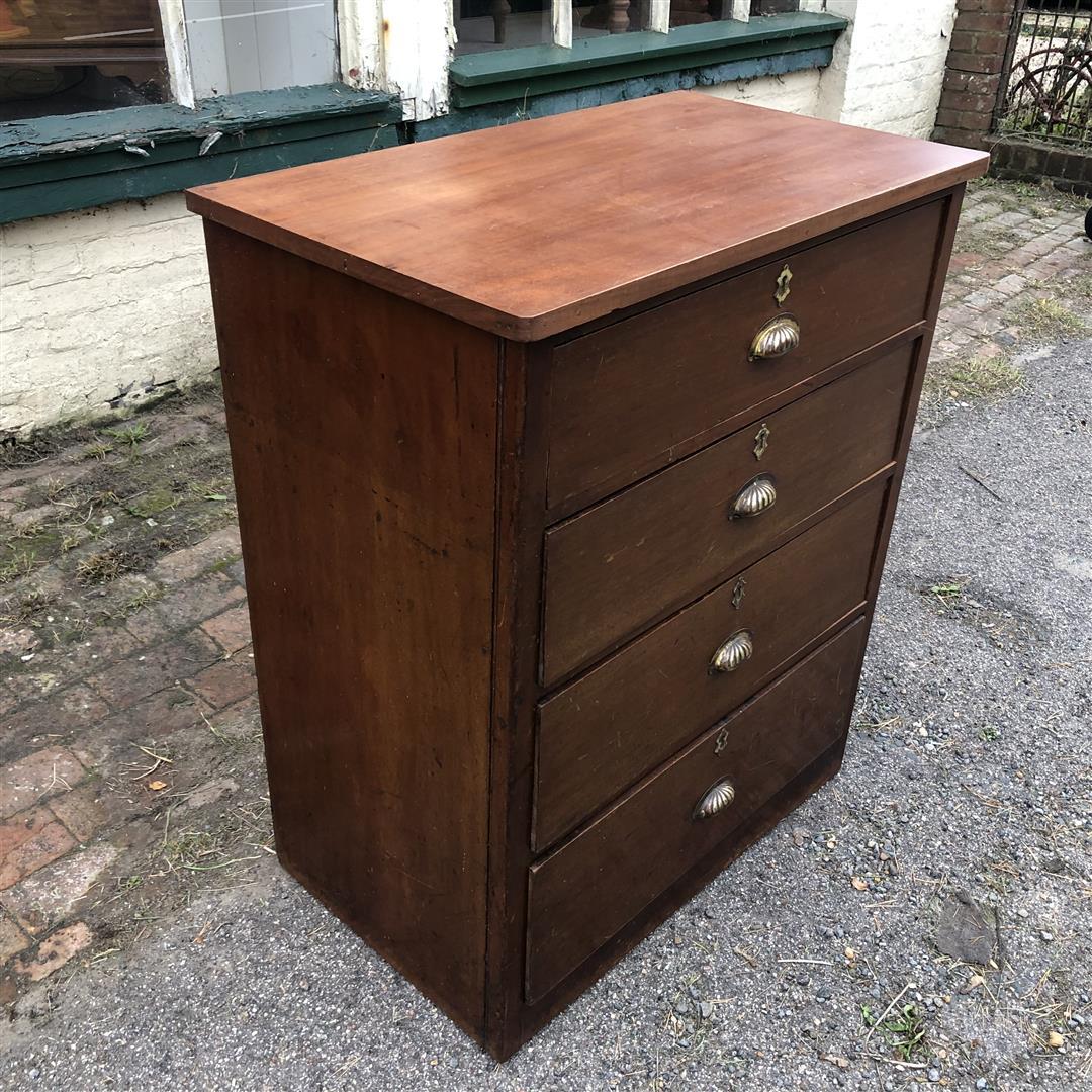 Antique Mahogany Chest of Four Drawers (1 of 15)