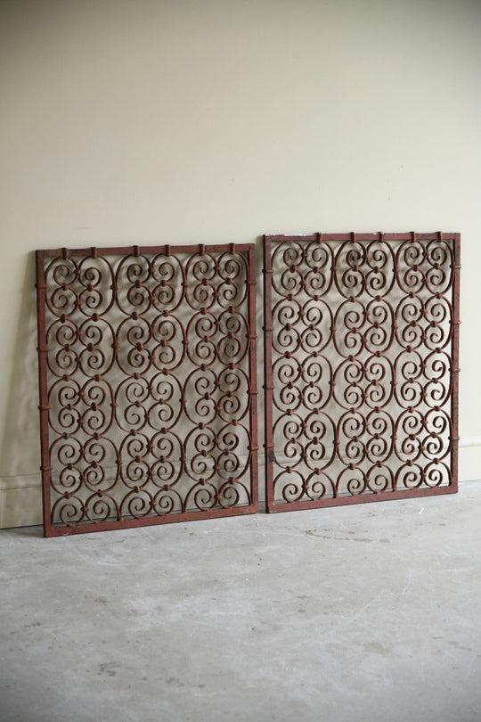 Pair of Continental Scrolled Iron Window Grills (1 of 11)