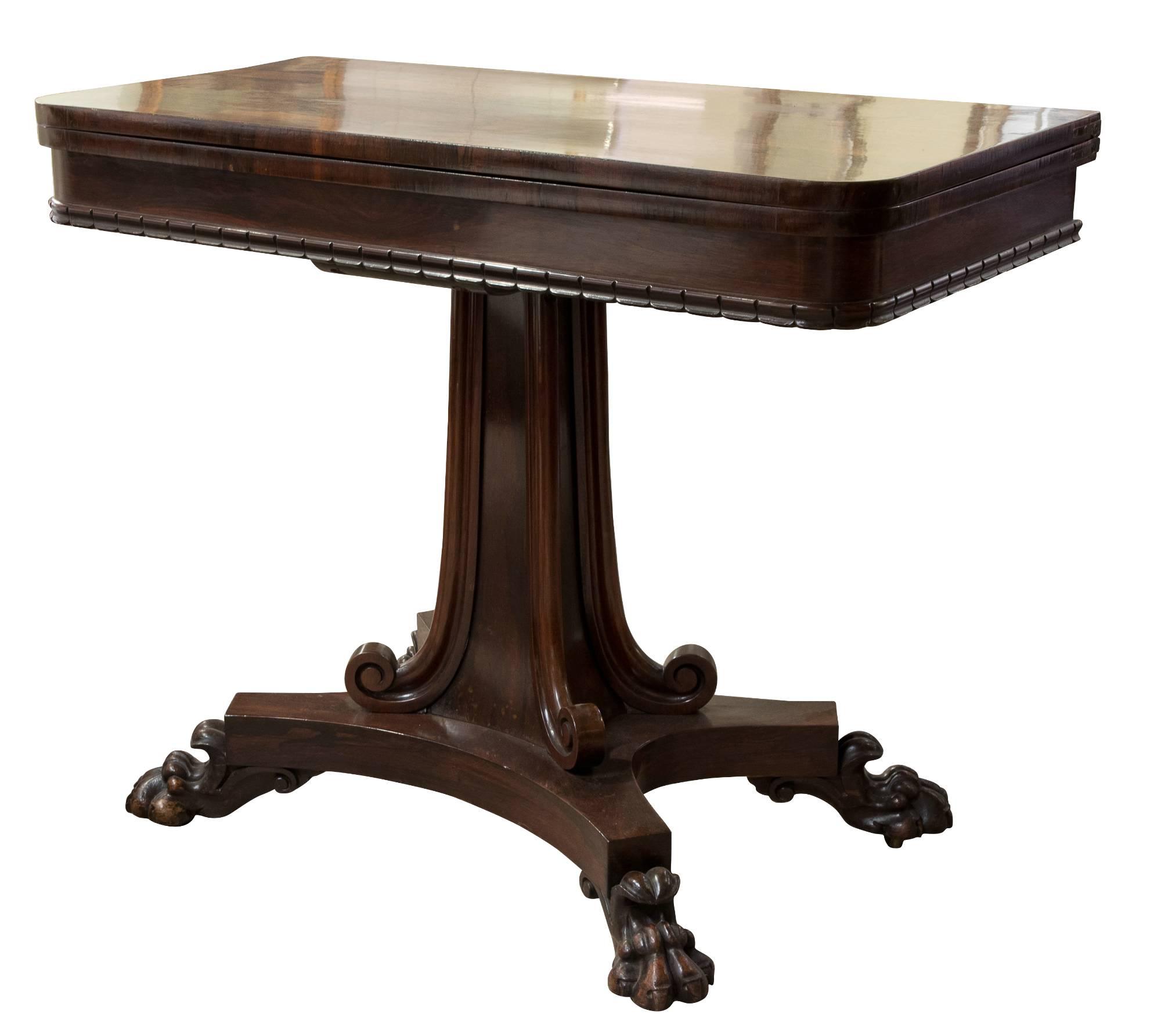 Rosewood Card Table Stamped William Priest (1 of 1)