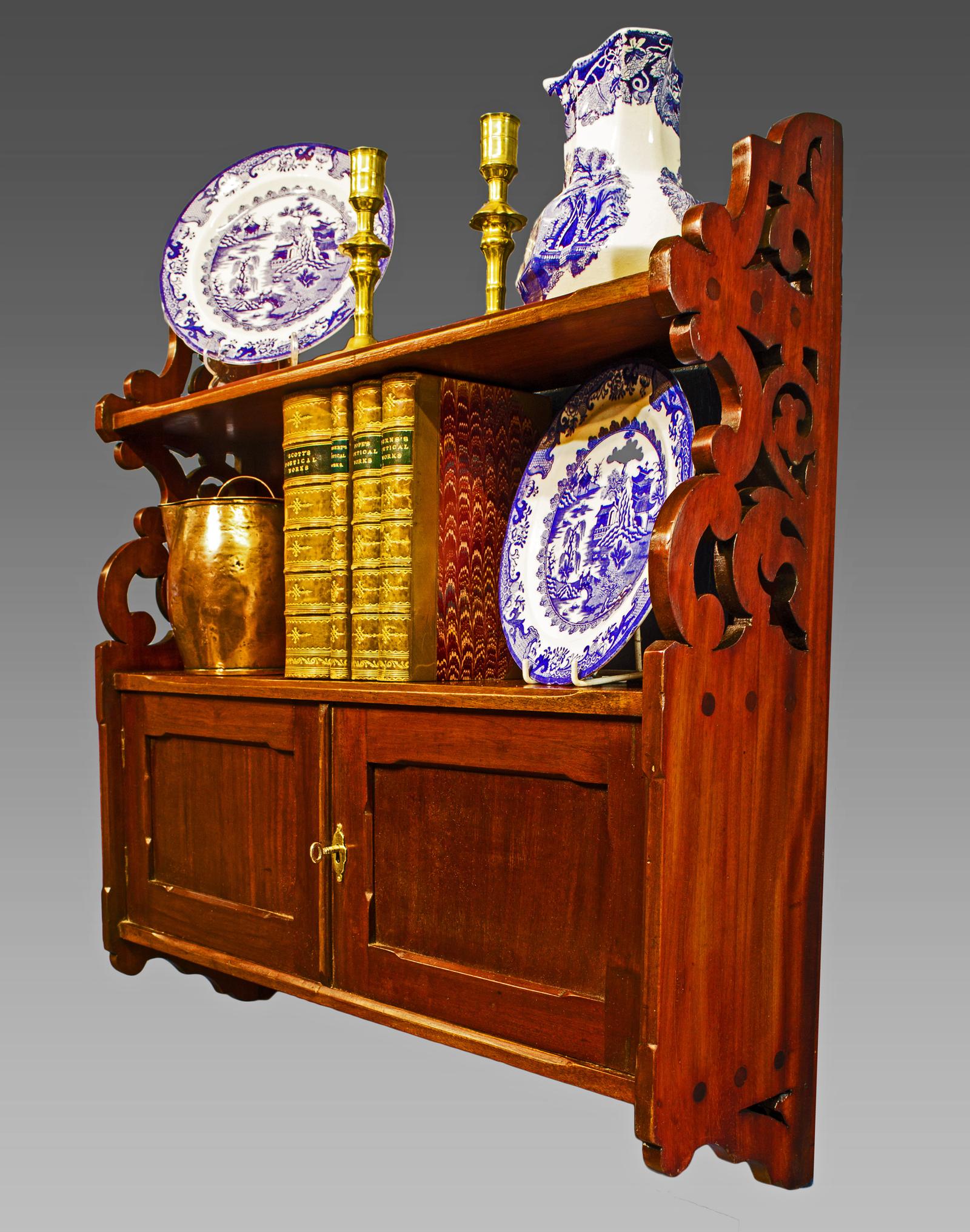 Victorian Mahogany Wall Hanging Cabinet with Shelves (1 of 8) Victorian Mahogany Wall Hanging Cabinet with Shelves (1 of 8)