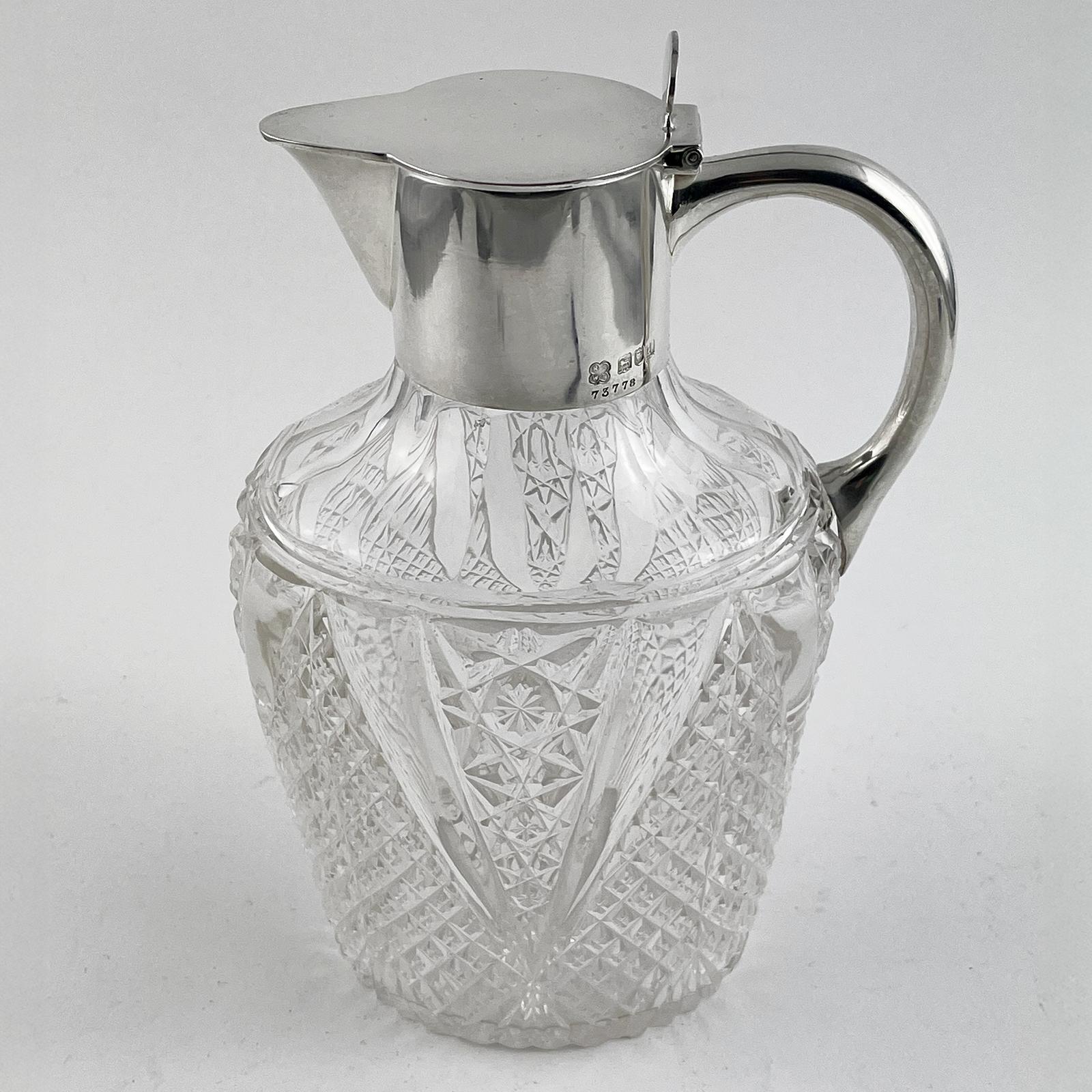 Oval Shaped Body Late Victorian Sterling Silver Claret Jug (1 of 8)