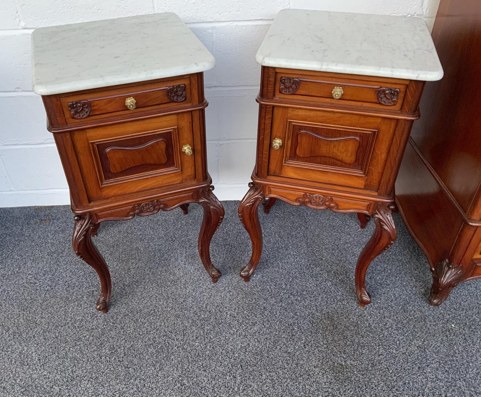 Pair of French Mahogany Bedside Cabinets (1 of 7)