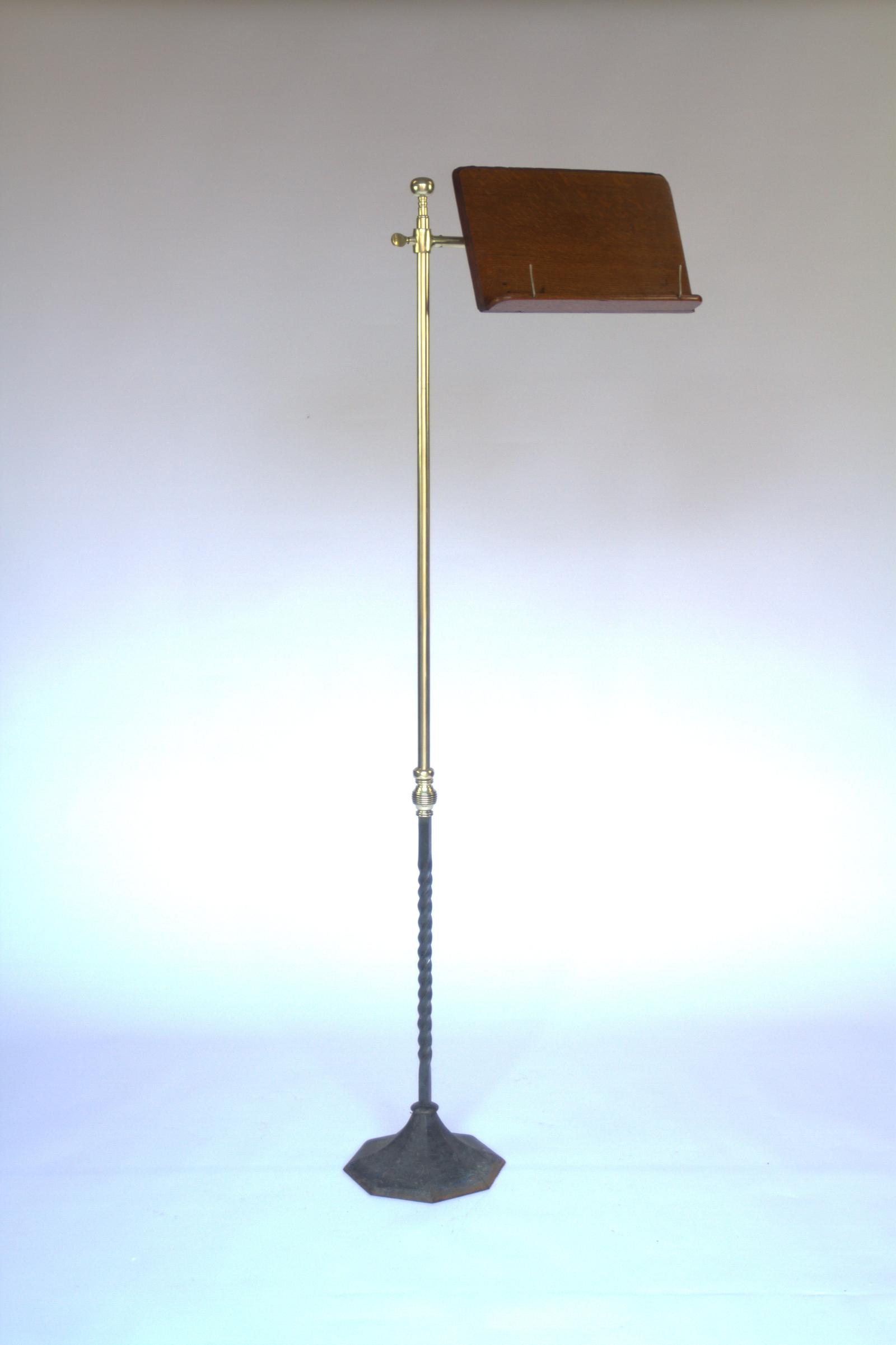 Victorian Brass / Iron & Oak Reading Stand (1 of 6)