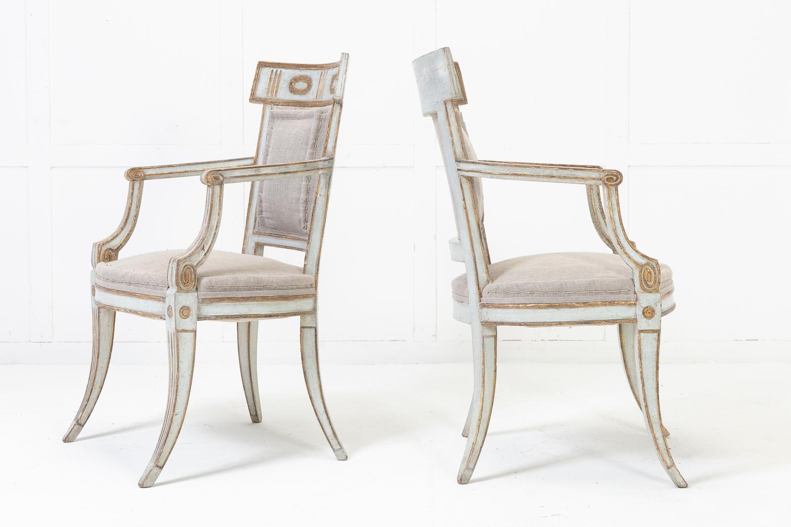 Pair of 18th Century Italian Original Paint & Gilt Chairs (1 of 6)