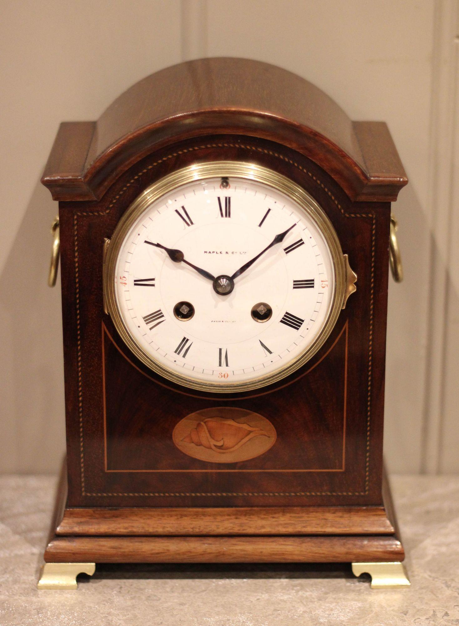 Mahogany & Inlay Mantel Clock (1 of 12)