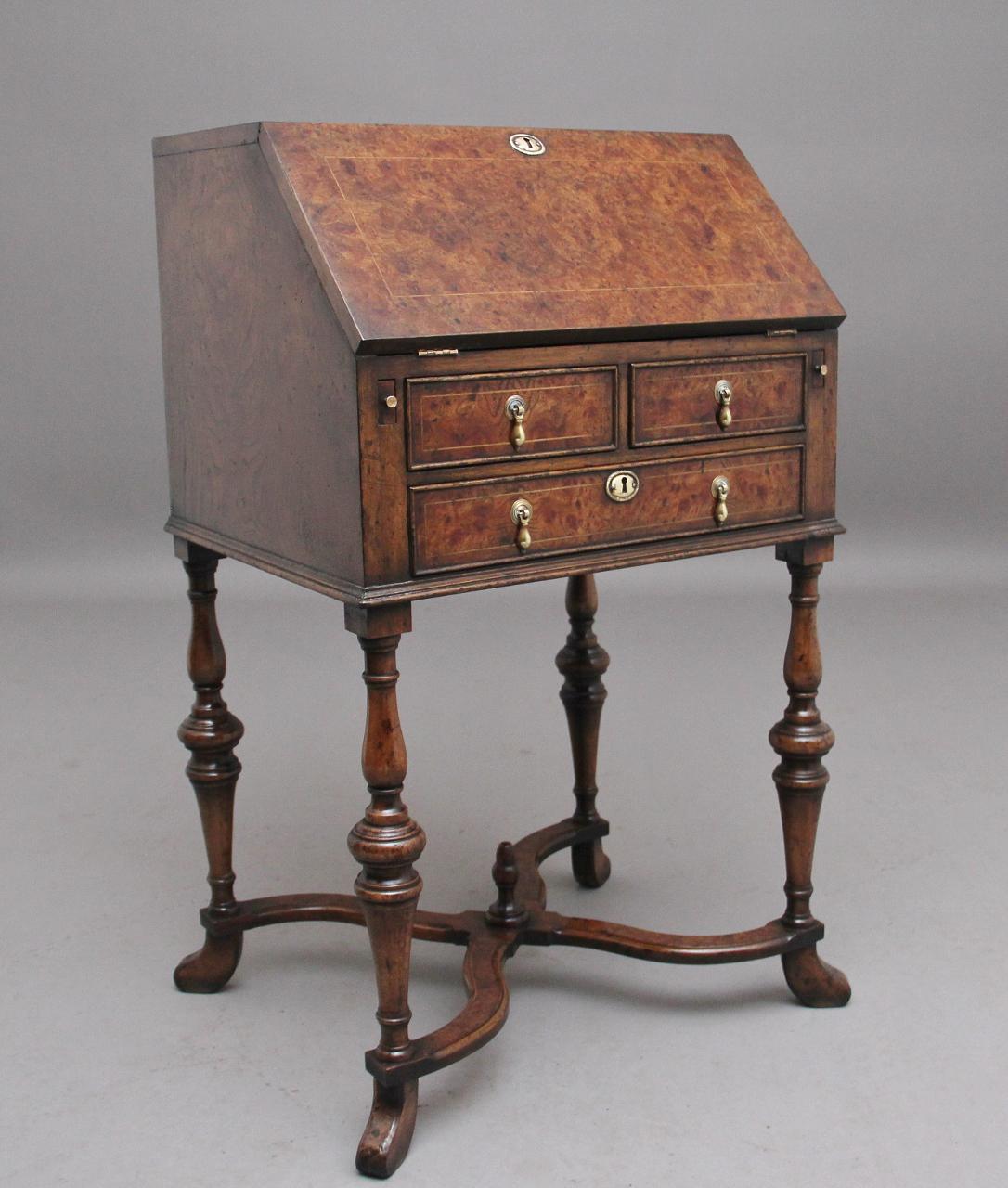 Early 20th Century Walnut & Elm Bureau in Queen Anne Style (1 of 13)