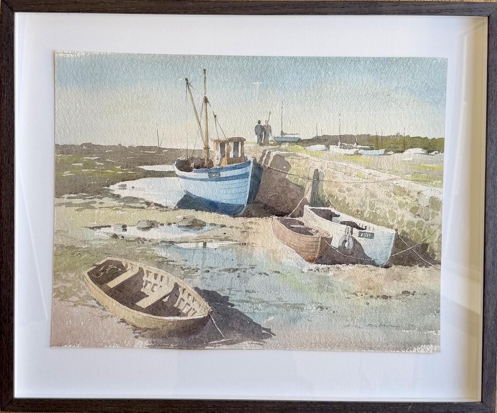 Original Watercolour 'Boats at Rye' by Alec Butson (1910-1995) Signed, Dated & Framed - Exhibited at the Royal Institute of Watercolours 1983 (1 of 3) Original Watercolour 'Boats at Rye' by Alec Butson (1910-1995) Signed, Dated & Framed - Exhibited at the Royal Institute of Watercolours 1983 (1 of 3)