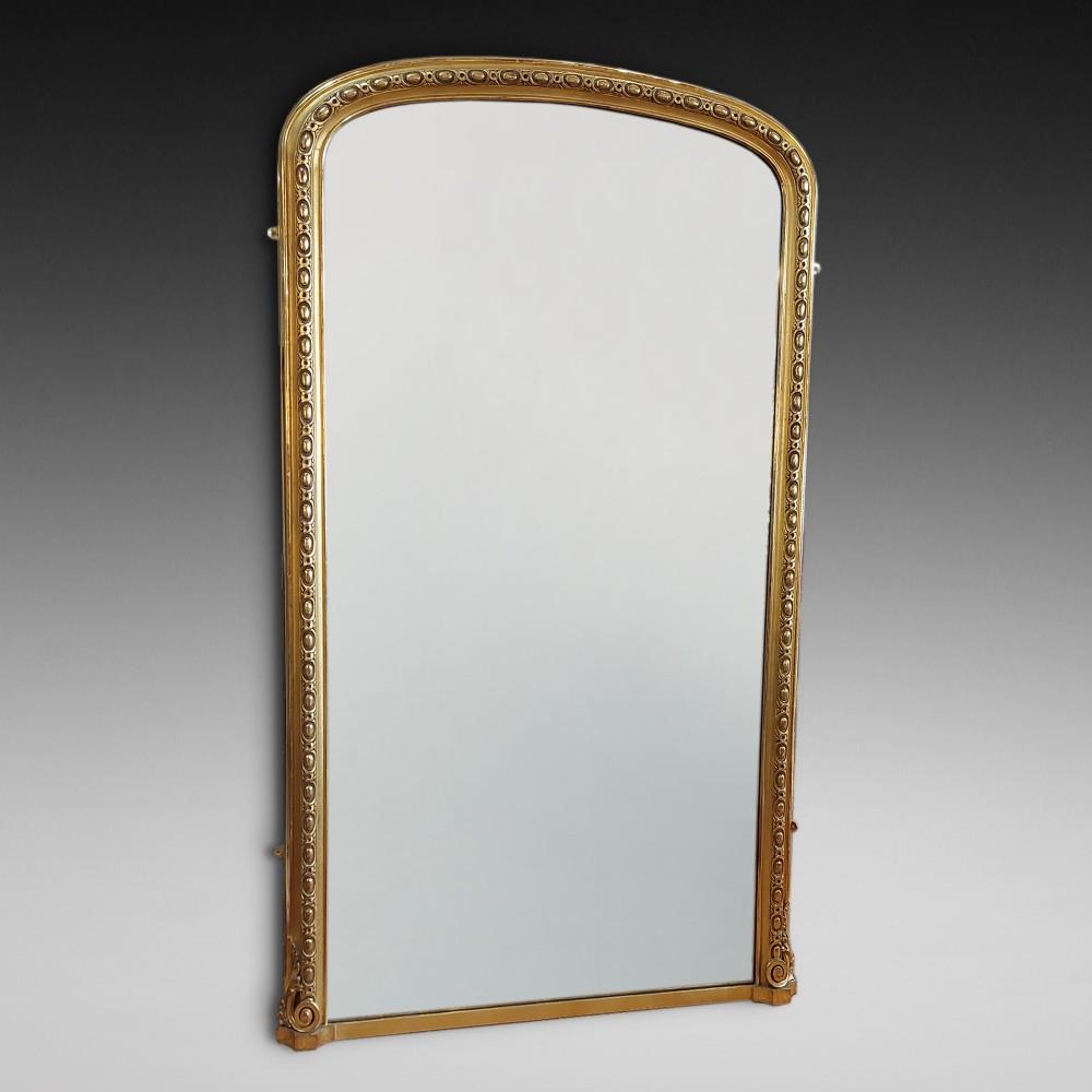Large Victorian Carved Giltwood Framed Mirror (1 of 9)