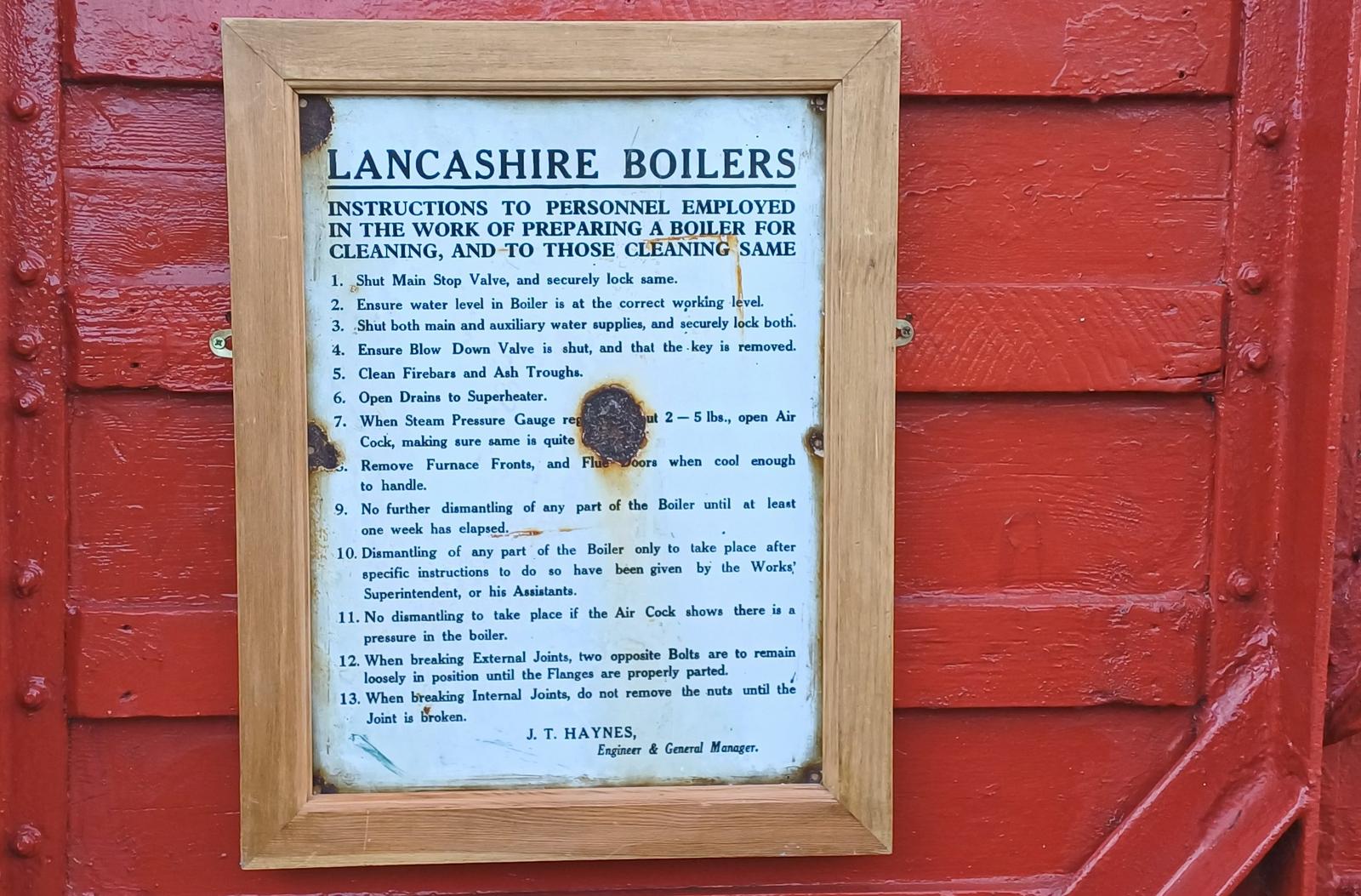 Lancashire Boiler House Enamel Sign (1 of 1)