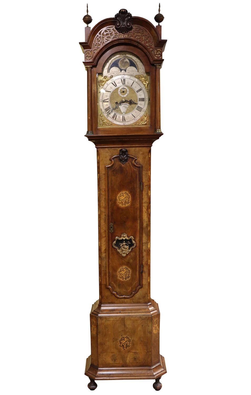 A Dutch Walnut and Marquetry Longcase Clock - Johannes Witkamp (1 of 6)