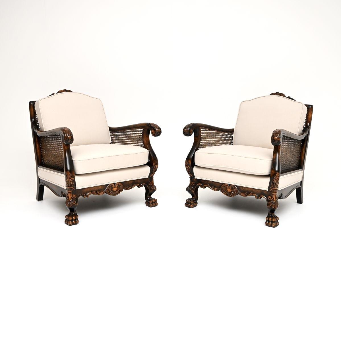 Pair of Antique Swedish Satin Birch Bergère Armchairs (1 of 10) Pair of Antique Swedish Satin Birch Bergère Armchairs (1 of 10)