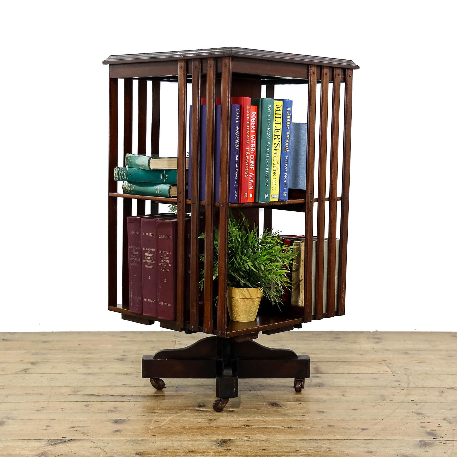 Antique Edwardian Mahogany Revolving Bookcase (1 of 8)