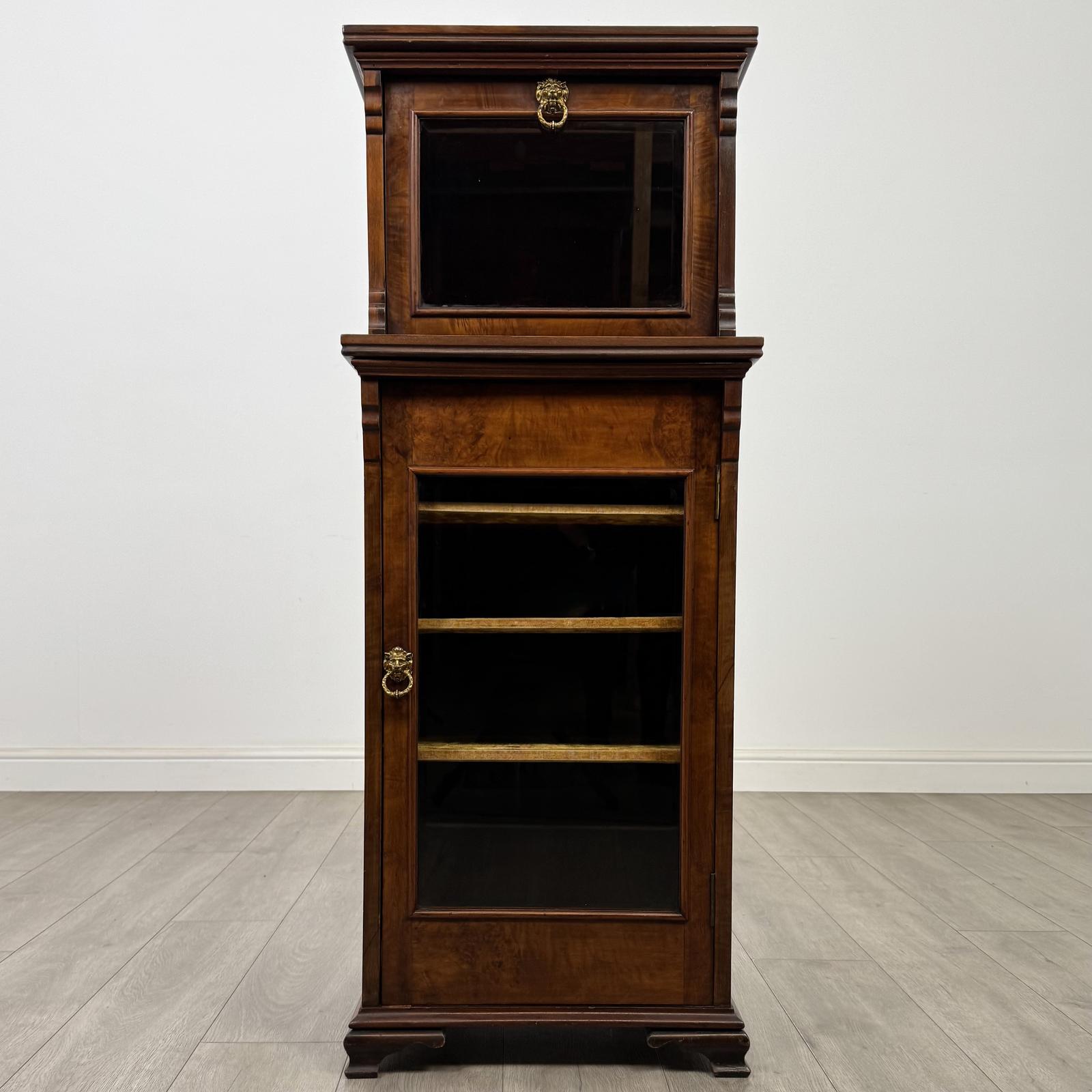Antique 19th Century Narrow Display Cabinet In Walnut (1 of 11) Antique 19th Century Narrow Display Cabinet In Walnut (1 of 11)