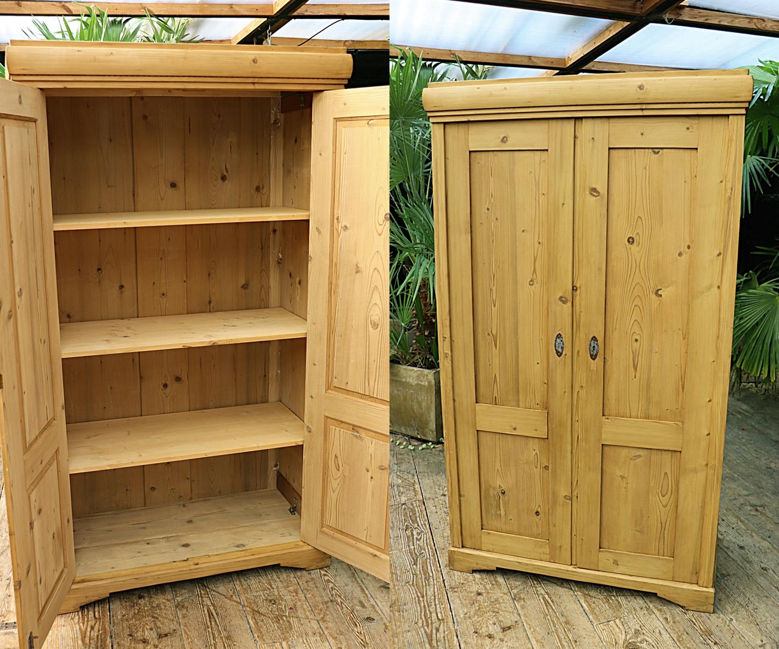 Cottage Size! Old Pine Knock Down Shelved Linen Press / Wardrobe / Cupboard (1 of 14)