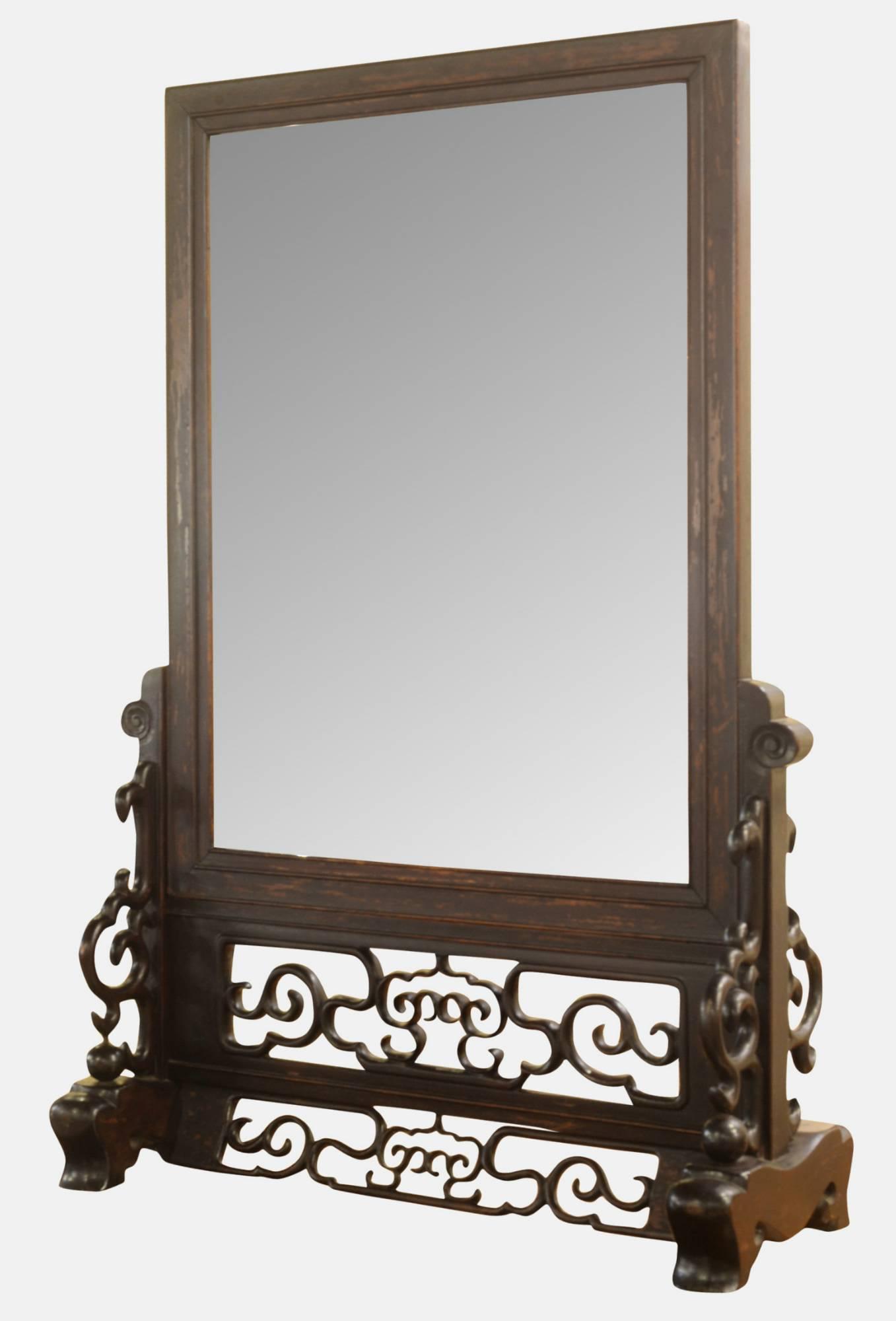 19th Century Rosewood Chinese Mirror (1 of 1) 19th Century Rosewood Chinese Mirror (1 of 1)