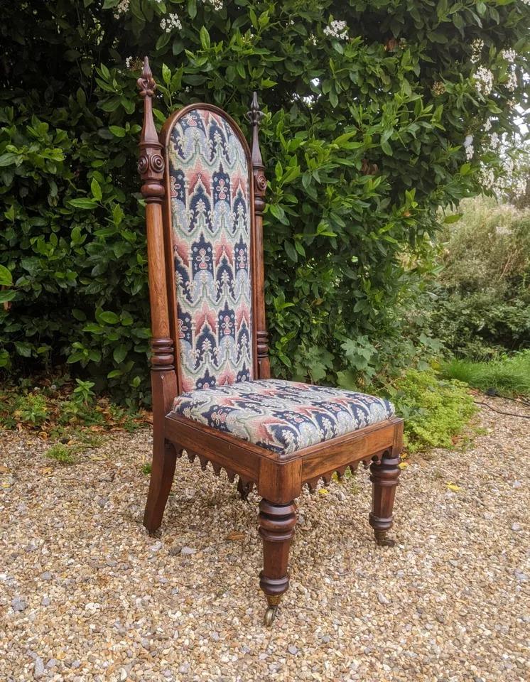 Antique Gothic Rosewood Prie Dieu Chair (1 of 10)
