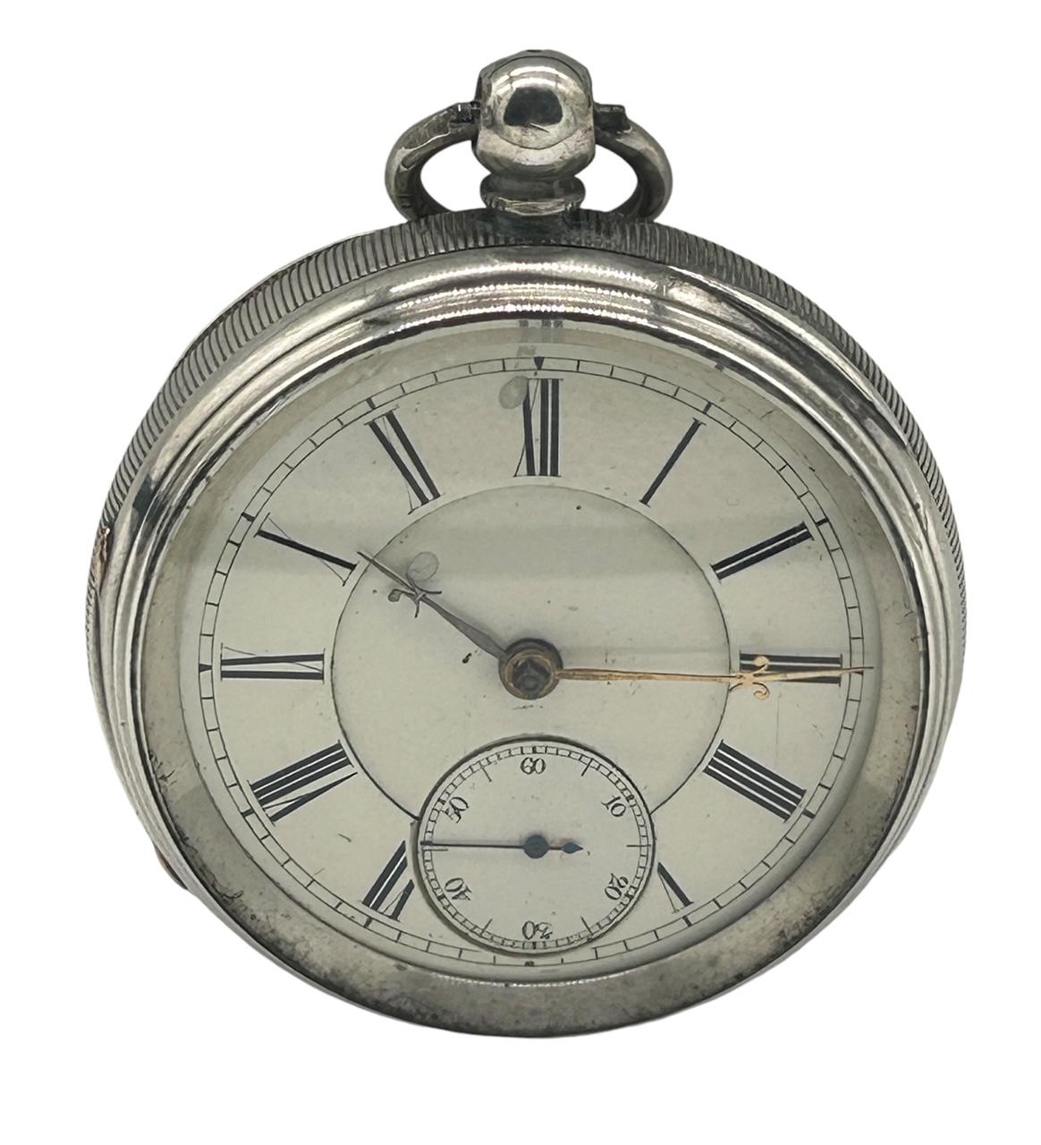 Awesome Antique English Fusee Silver Case Pocket Watch – ca 1887 (1 of 8)