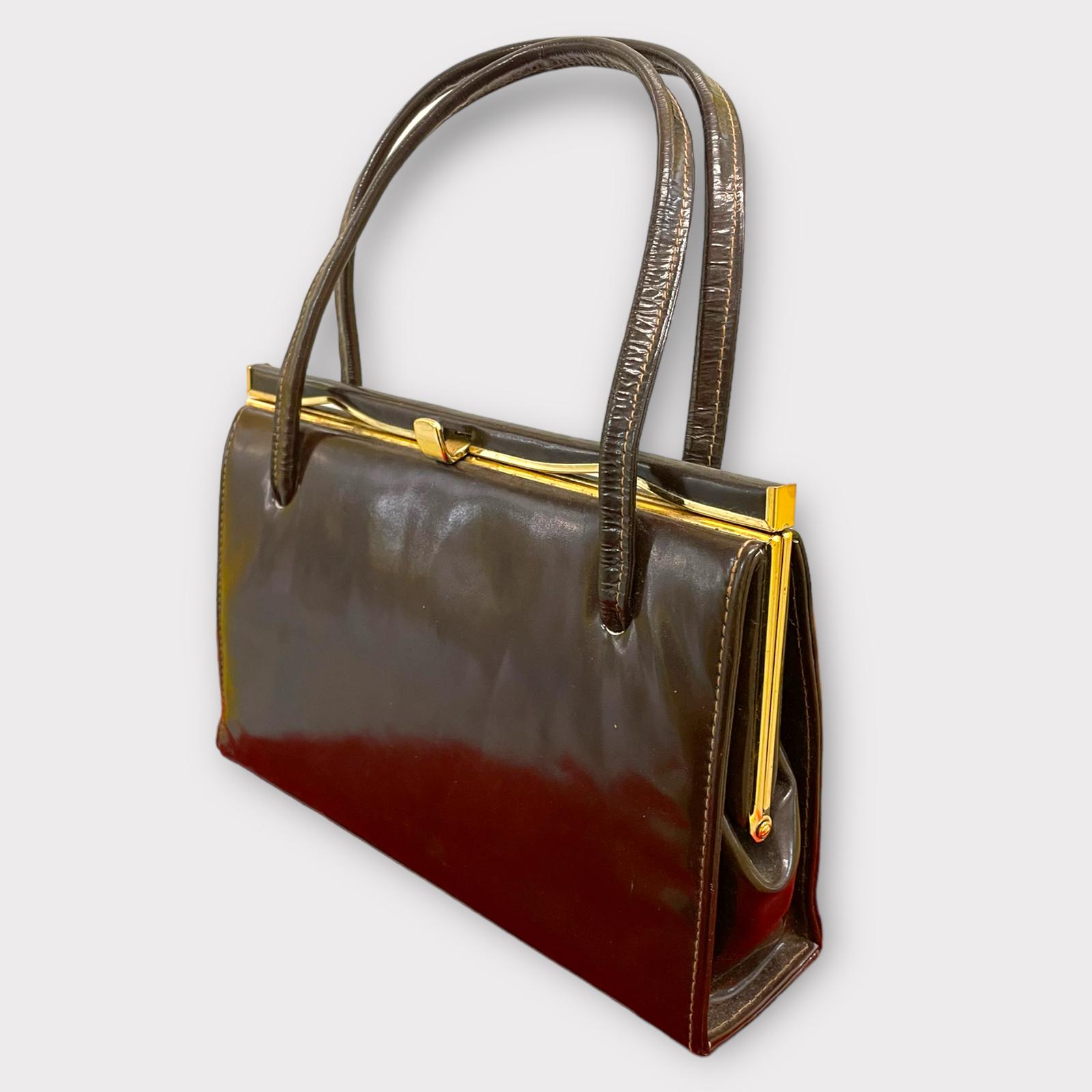 Dark Brown Leather Van Dal 1950s - 1960s  Handbag (1 of 7)