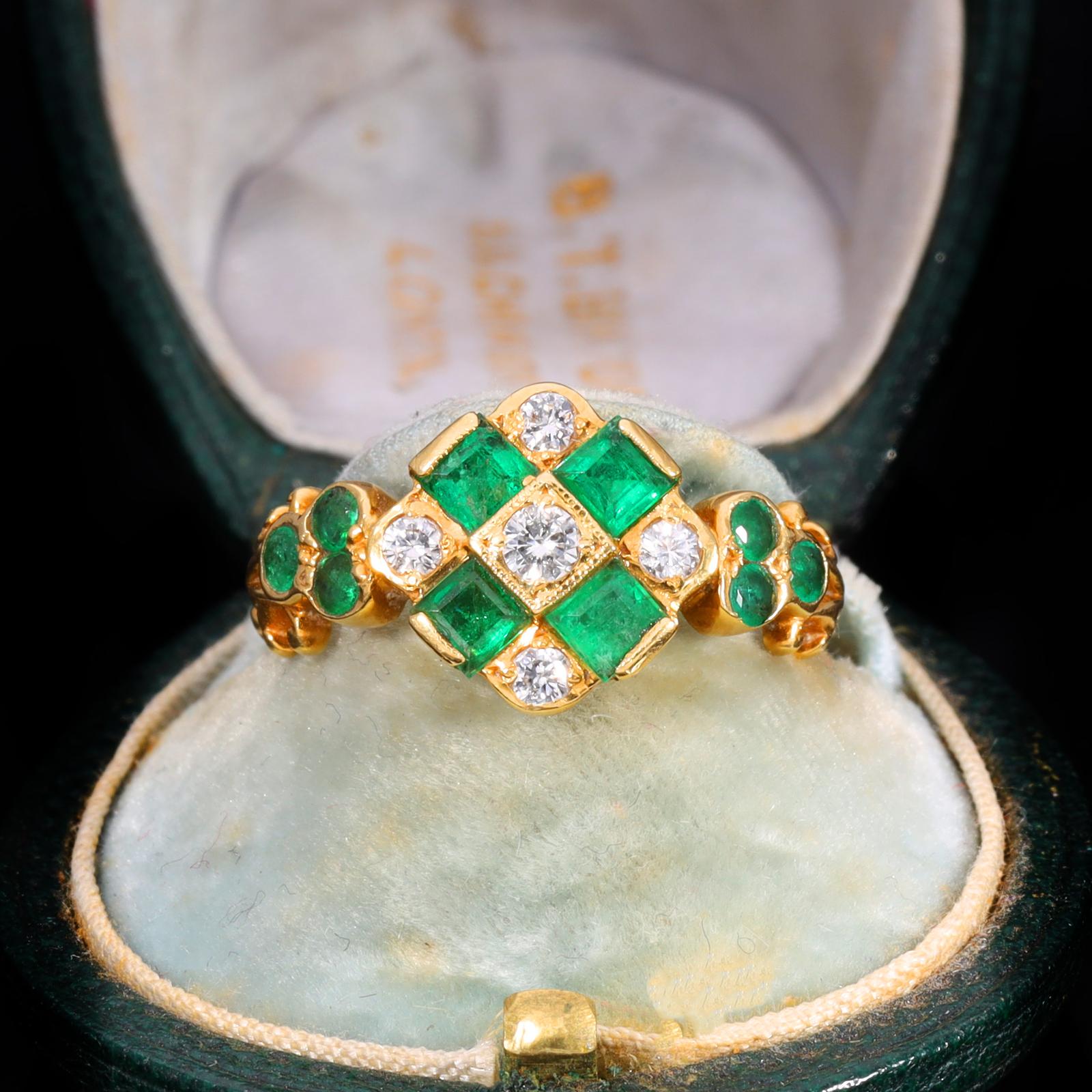 The Vintage 1976 Emerald And Diamond Geometric Ring (1 of 10)