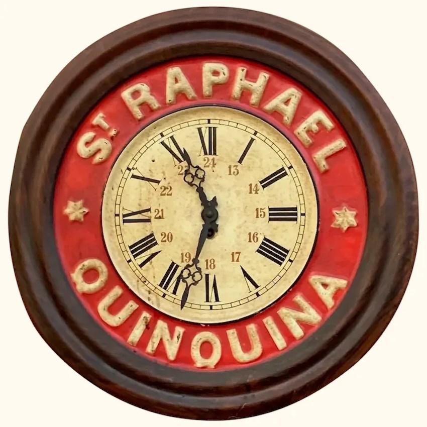 Famous 1920s French Toleware Advertising Clock for St.Raphael (1 of 5)