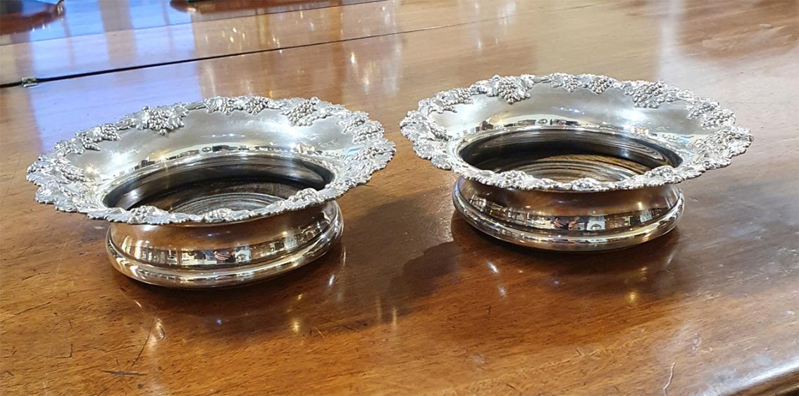 Large Pair of Victorian Silver Plated Coasters (1 of 6) Large Pair of Victorian Silver Plated Coasters (1 of 6)