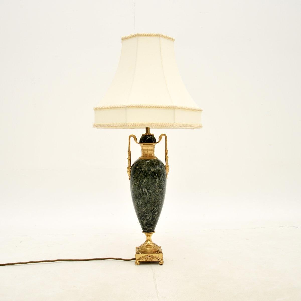 Antique French Marble and Gilt Metal Table Lamp (1 of 9)
