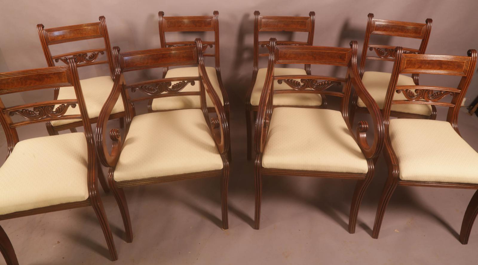 Superb Set of 8 Regency Dining Chairs Sabre Leg (1 of 18) Superb Set of 8 Regency Dining Chairs Sabre Leg (1 of 18)