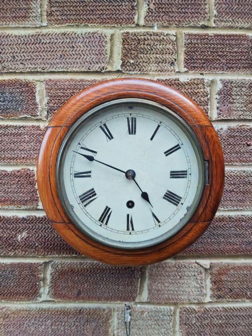 Late 19th C W&H Sch. Small Oak Dial Clock (1 of 7) Late 19th C W&H Sch. Small Oak Dial Clock (1 of 7)