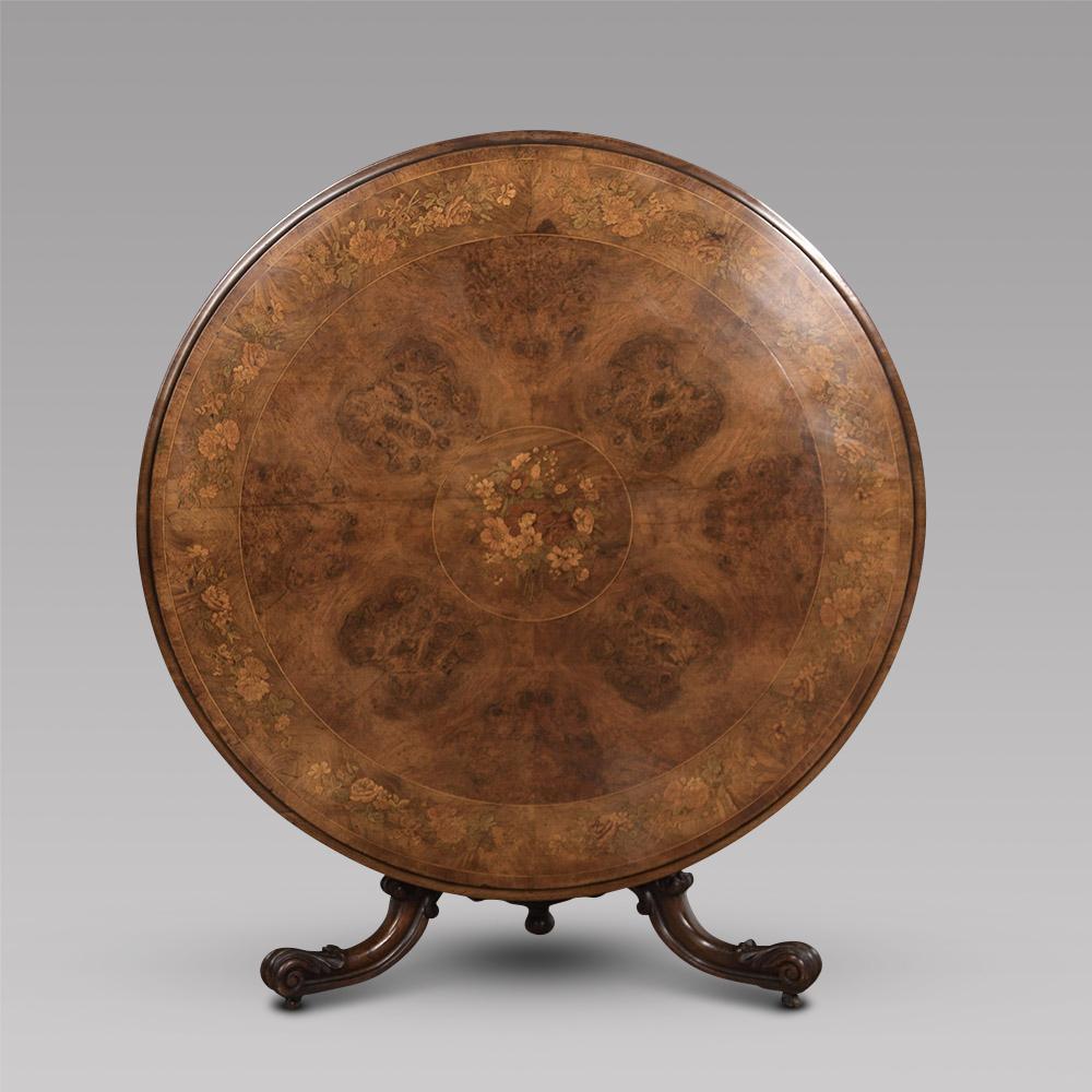 19th Century English Walnut & Marquetry Centre Table (1 of 3) 19th Century English Walnut & Marquetry Centre Table (1 of 3)