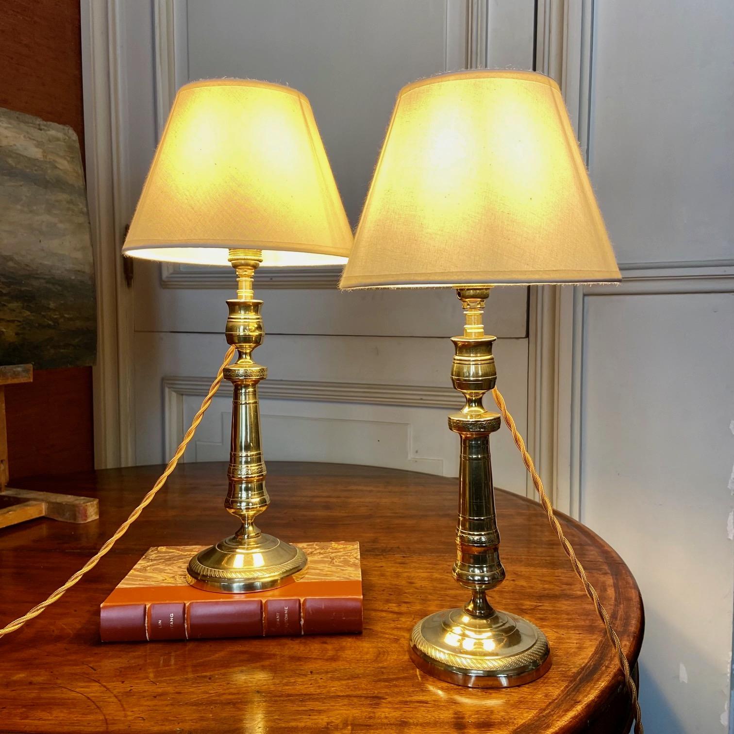 Pair of French 18th Century Candlesticks Lamped (1 of 5) Pair of French 18th Century Candlesticks Lamped (1 of 5)