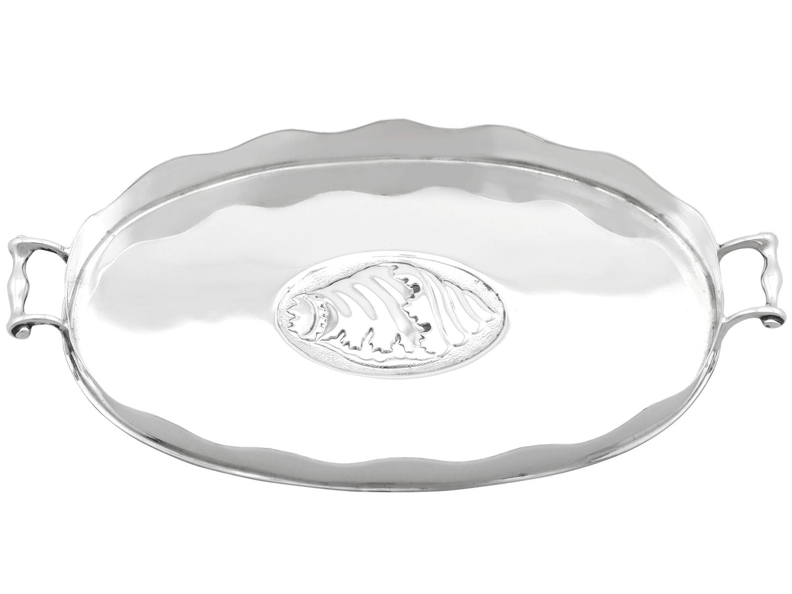 Antique Edwardian Sterling Silver Trinket Tray 1904 (1 of 12)