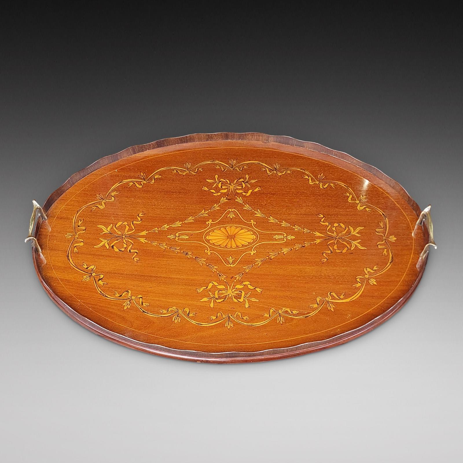 Edwardian Mahogany & Marquetry Butler's Tray (1 of 5) Edwardian Mahogany & Marquetry Butler's Tray (1 of 5)