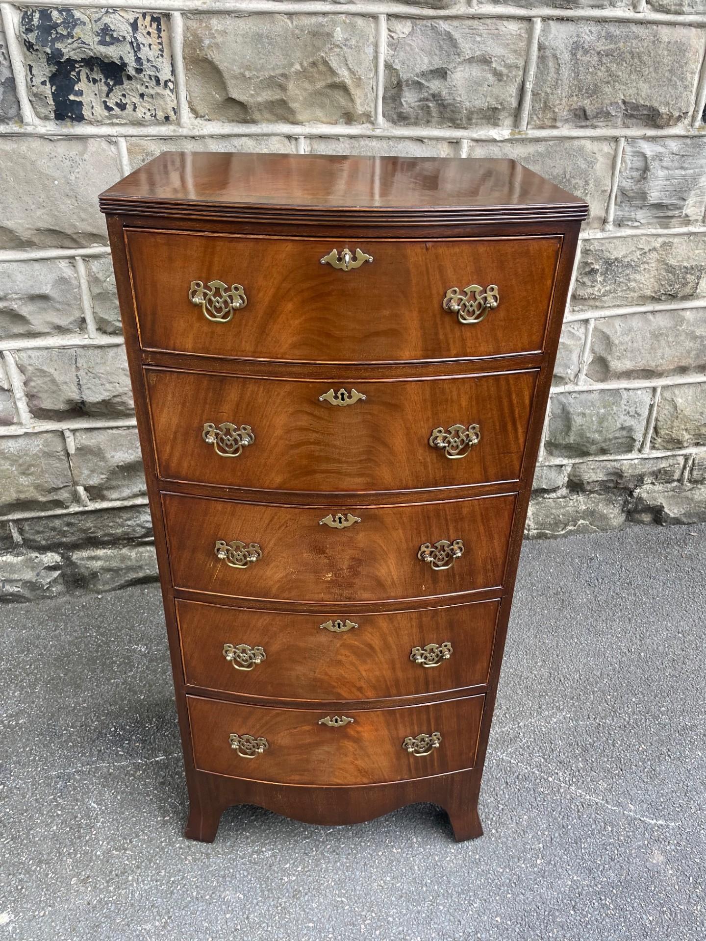 Quality Antique  Slim Mahogany Chest Draws (1 of 12)