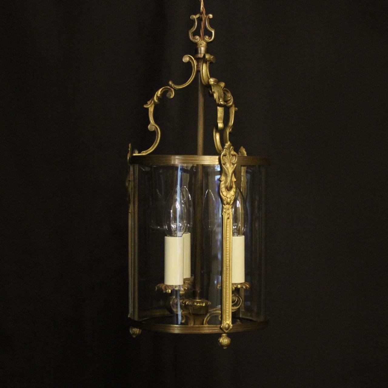 French Gilded Convex Antique Hall Lantern (1 of 10)