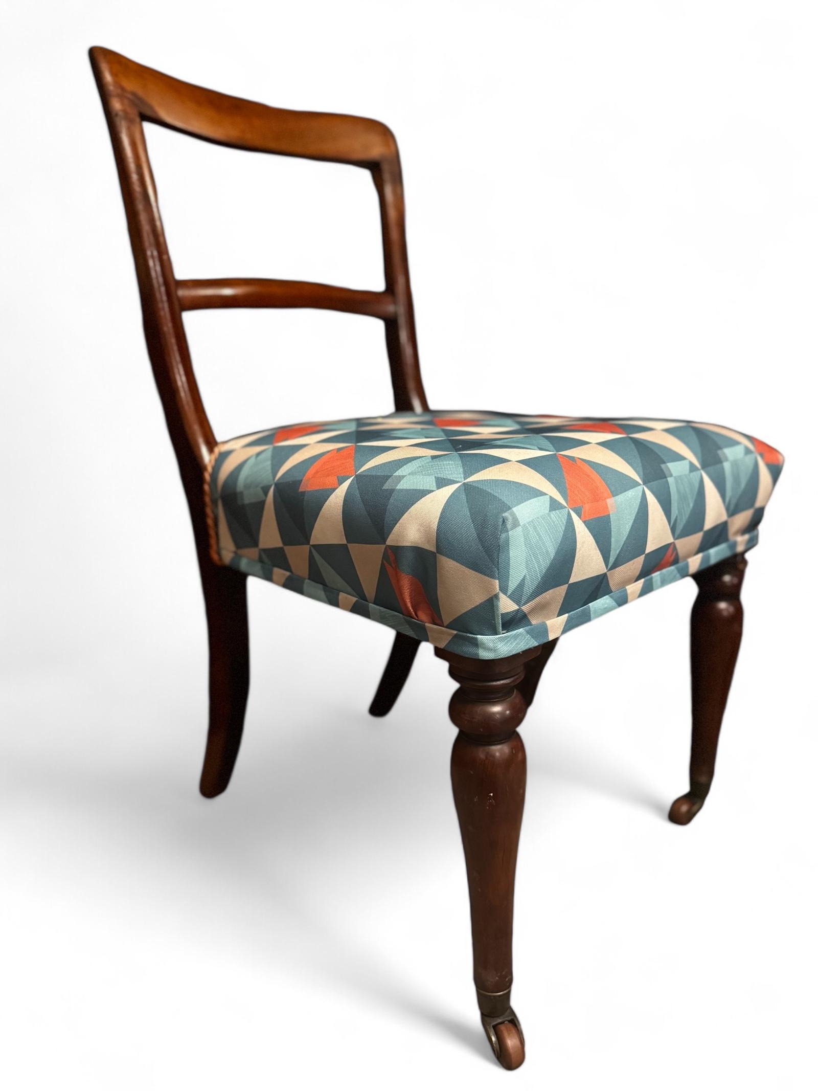 Antique Victorian Bedroom Chair c.1860 / New Upholstery (1 of 9)