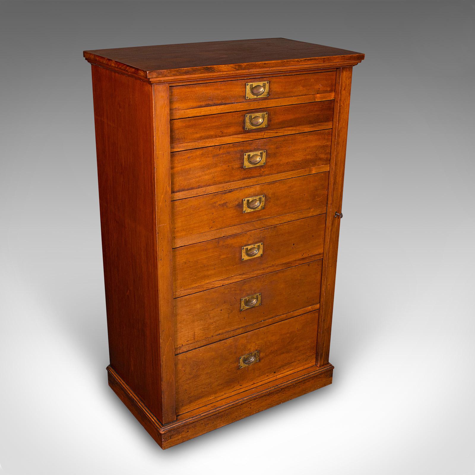 Antique Wellington Chest, English Walnut Specimen Collector's Drawers - Victorian c.1860 (1 of 12)