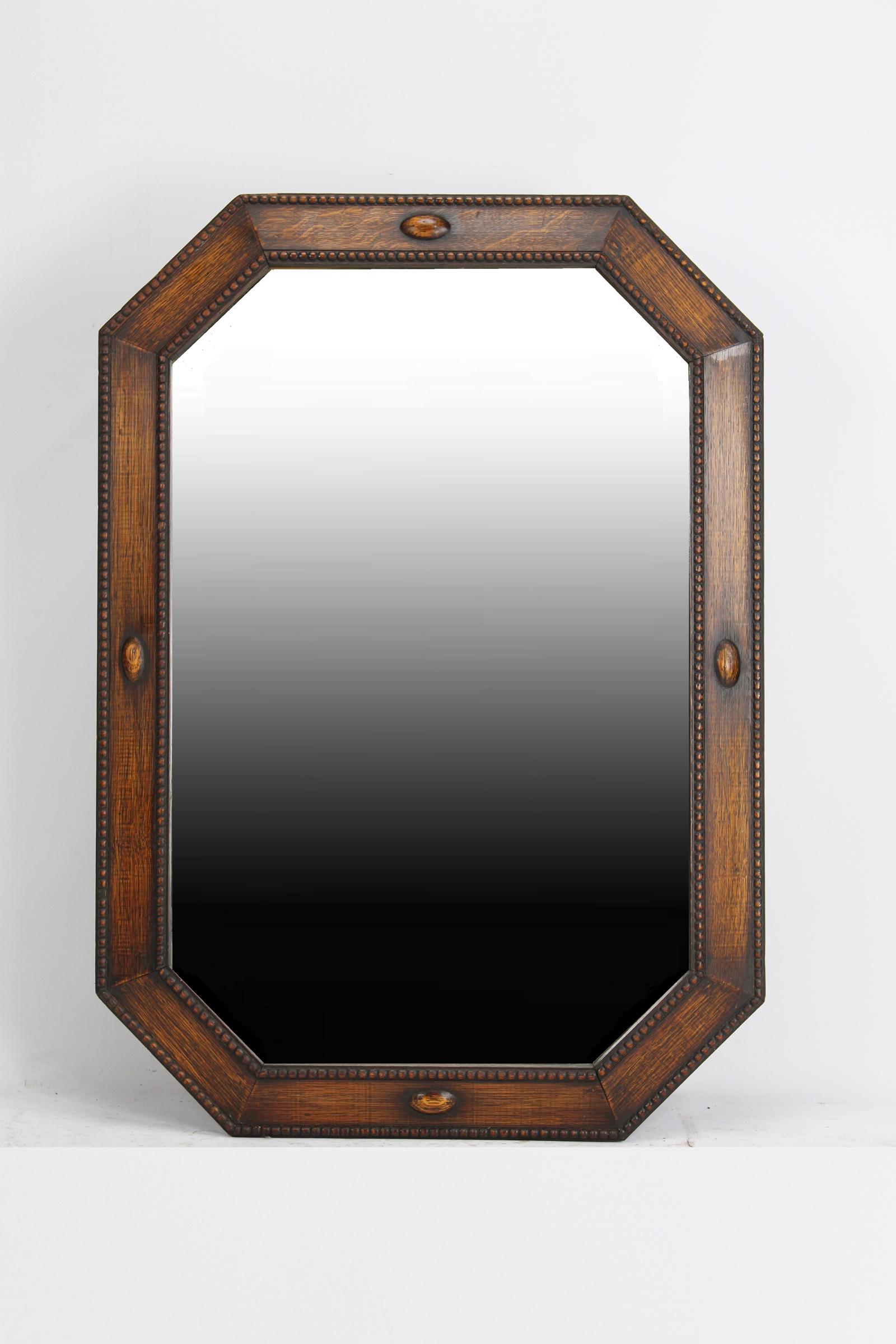 Large Art Deco Oak Octagonal Mirror (1 of 13) Large Art Deco Oak Octagonal Mirror (1 of 13)