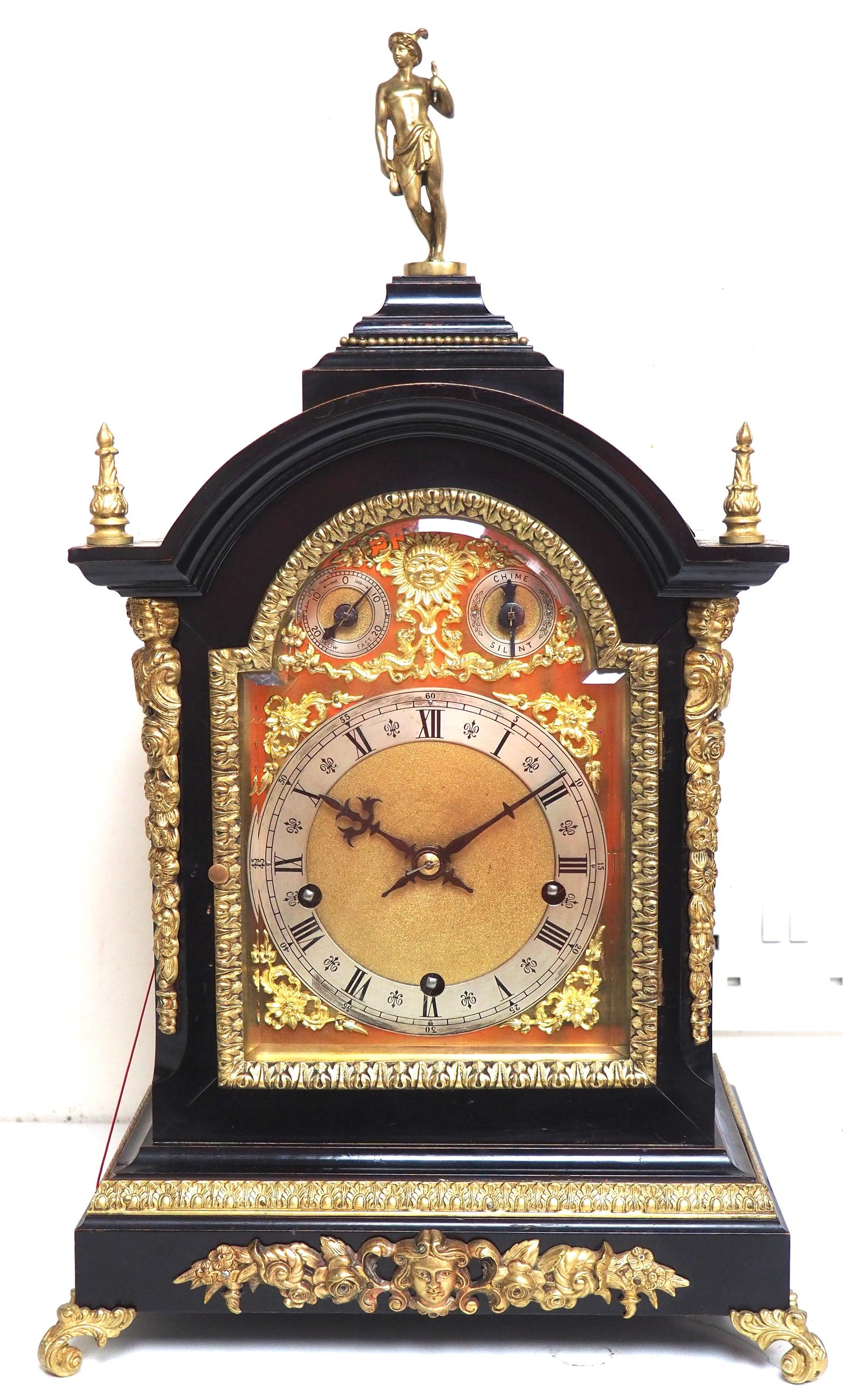 German 8 Bell Musical Bracket Clock – 8 Day Striking Bracket Clock C1880 by W&H (1 of 11)