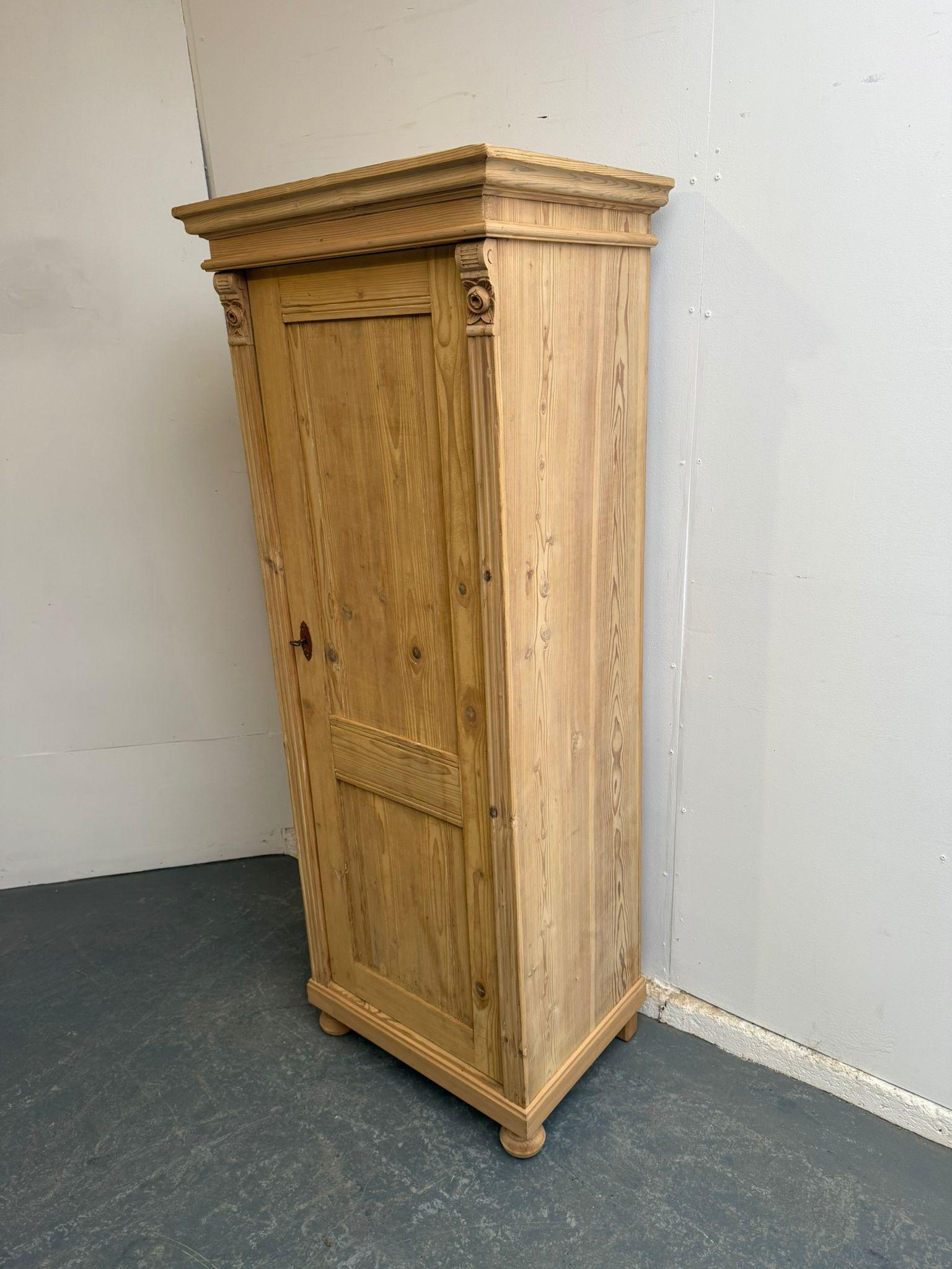 A Mint Clean Antique /old Pine Tall Thin Kitchen Storage Cupboard to Wax/paint (1 of 9)