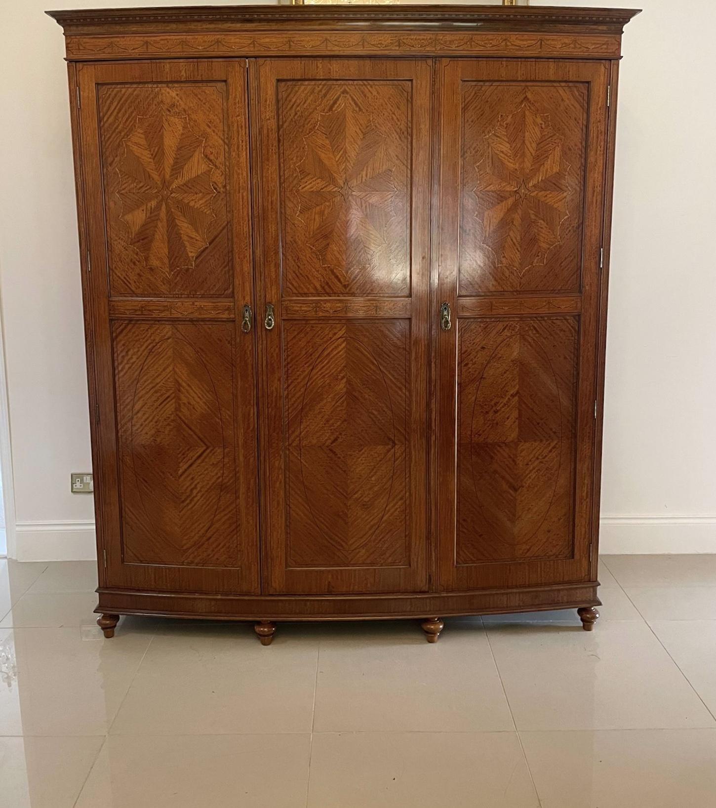 Outstanding Quality Antique Edwardian Satinwood Inlaid Bow Fronted Wardrobe (1 of 25) Outstanding Quality Antique Edwardian Satinwood Inlaid Bow Fronted Wardrobe (1 of 25)