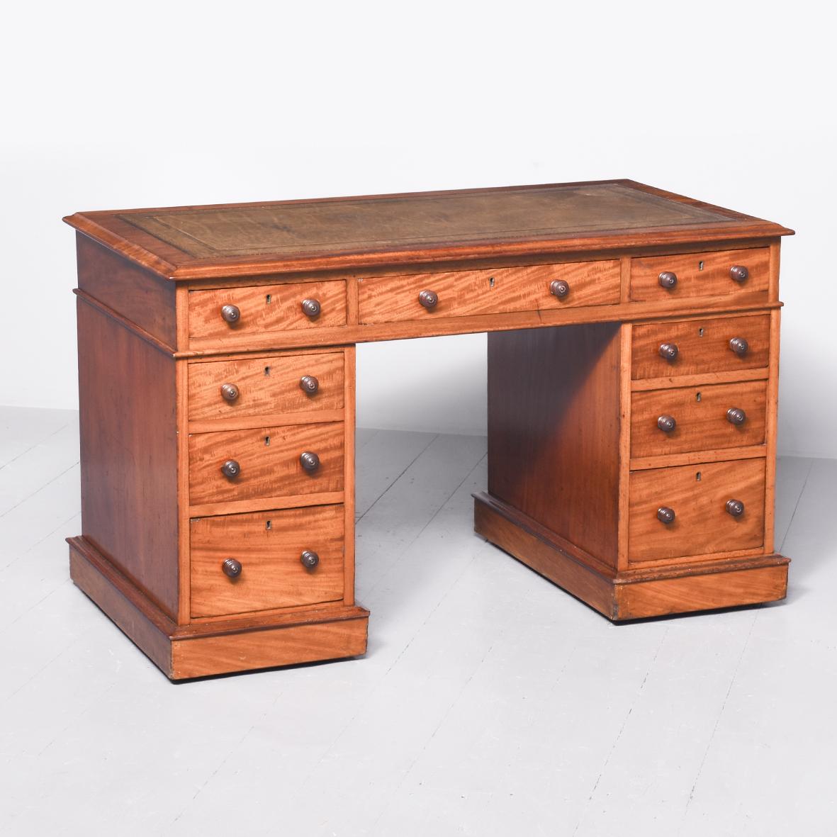 Victorian Mahogany Pedestal Desk (1 of 8)