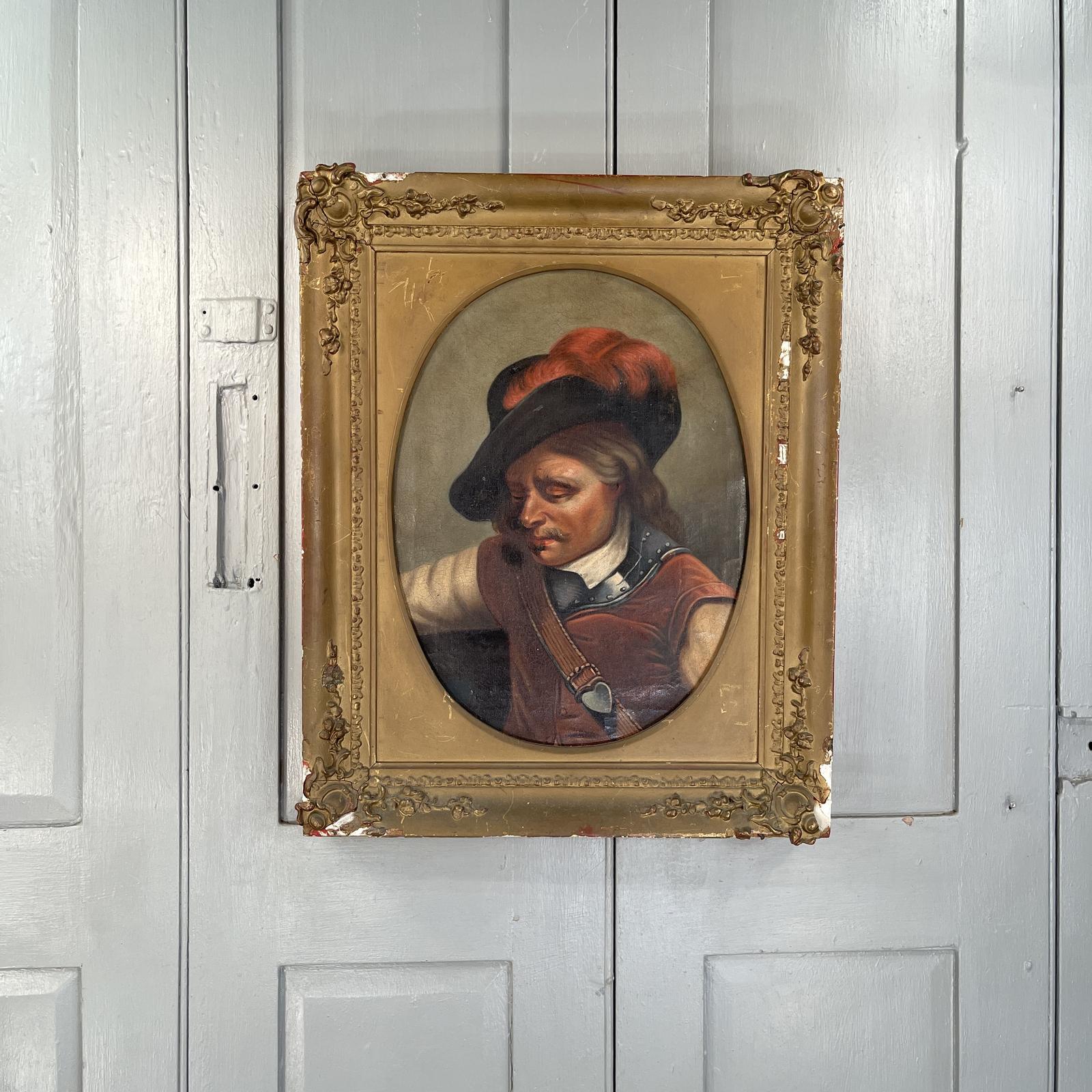 Antique French Oil Painting Portrait of a Musketeer (1 of 10)